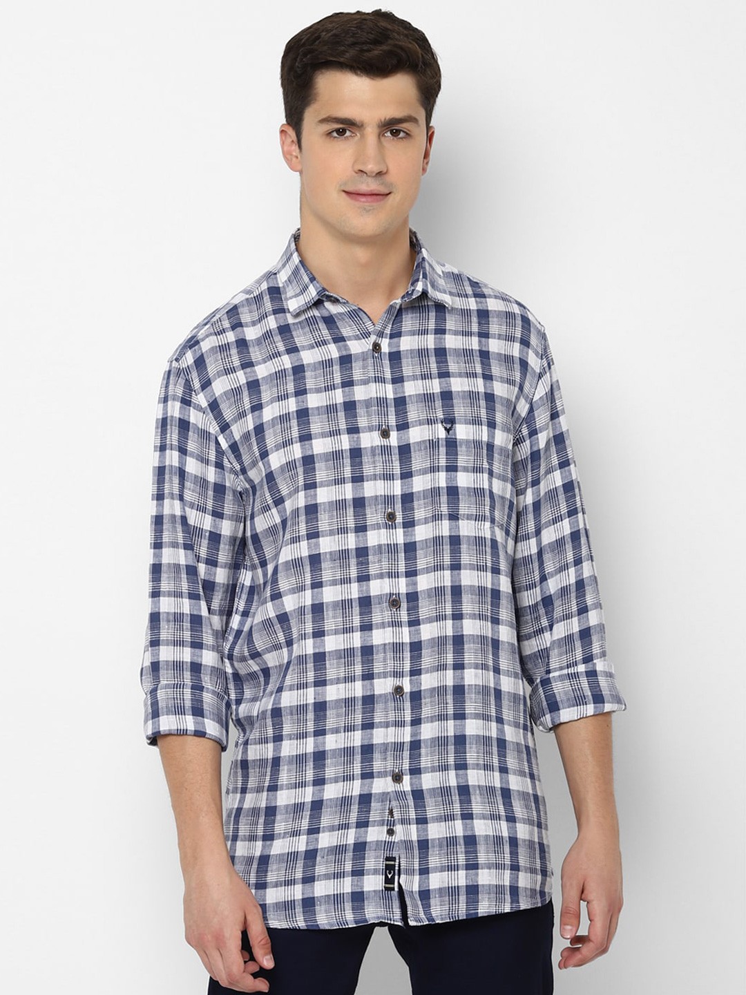 Allen Solly Men Navy Blue Slim & White Fit Tartan Checks Checked Pure Linen Casual Shirt
Allen Solly Men Navy Blue Slim & White Fit Tartan Checks Checked Pure Linen Casual Shirt
