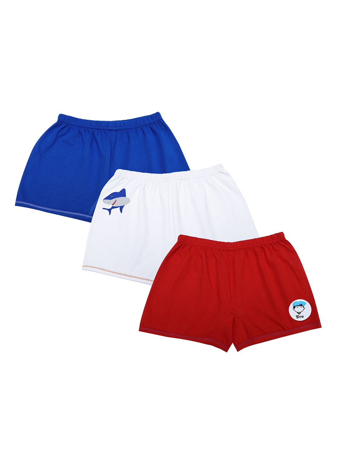 DChica Boys Set 3 Bio Washed Soft Cotton Underwear, Red