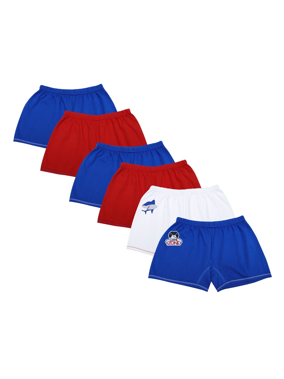 D'chica Boys Set 6 Solid Trunks, Blue