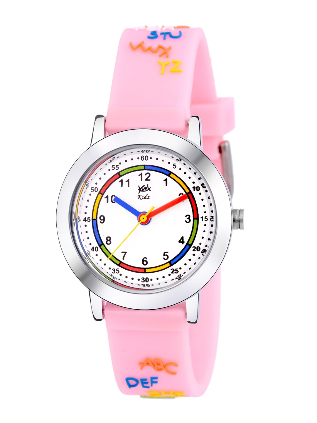 Kool Kidz Unisex Kids Multi Color Brass Printed Dial & Pink Strap Analogue Watch