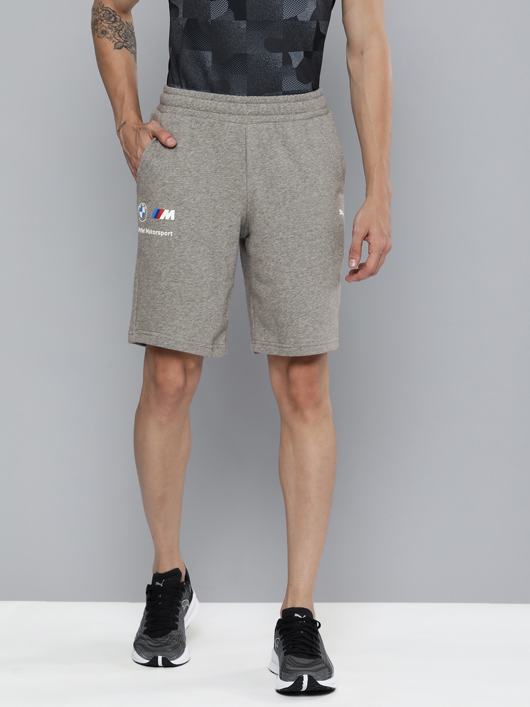 PUMA Motorsport Men Grey Melange BMW Essentials Sports Sustainable Motorsports Shorts with Printed Detail
PUMA Motorsport Men Grey Melange BMW Essentials Sports Sustainable Motorsports Shorts with Printed Detail