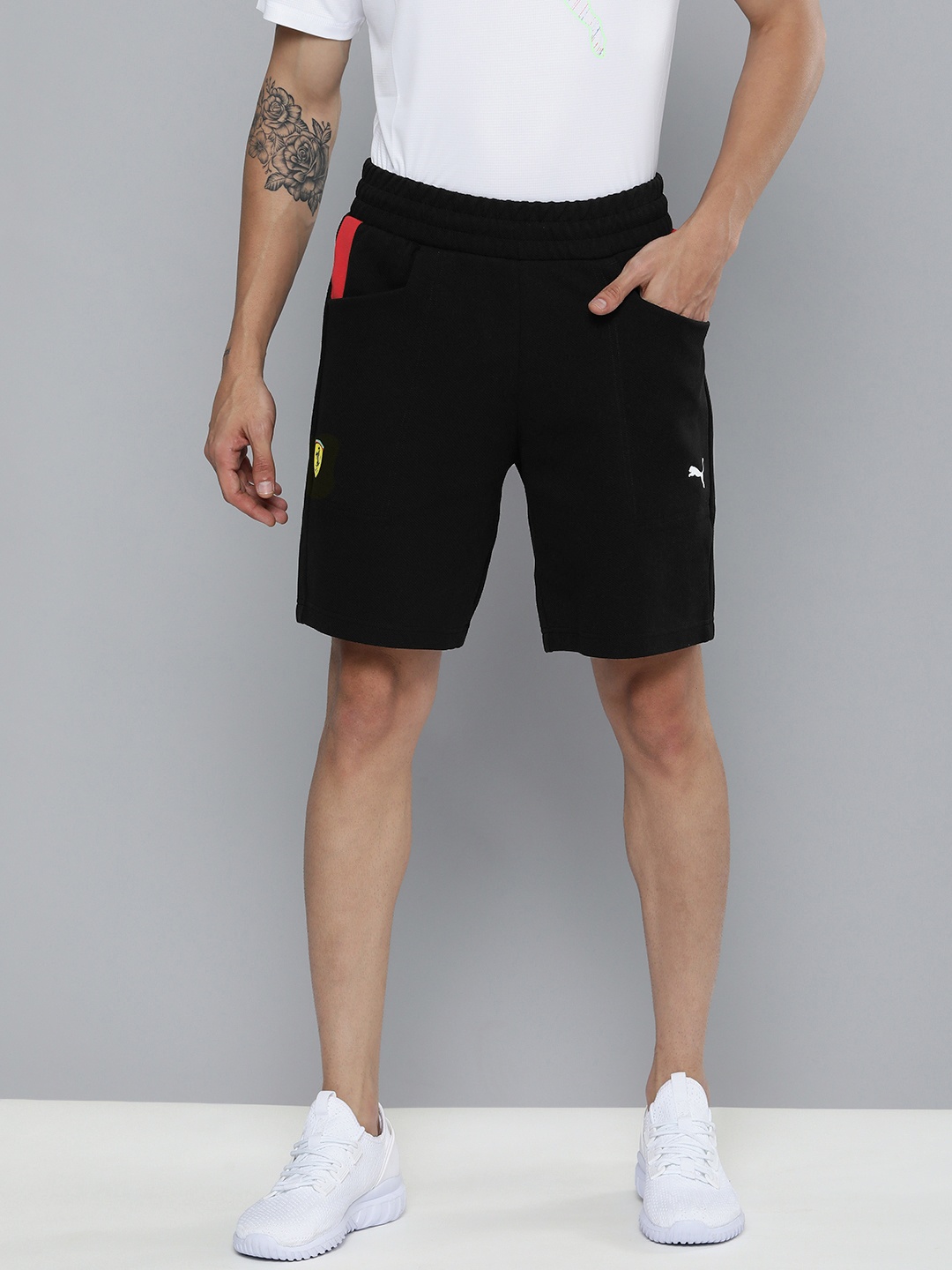 PUMA Motorsport Men Black Scuderia Ferrari Race Sweat Motorsports Shorts