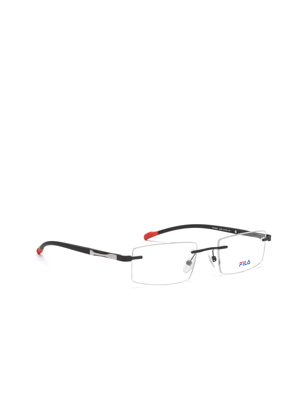FILA Men Black & Red Solid Rimless Square Frames