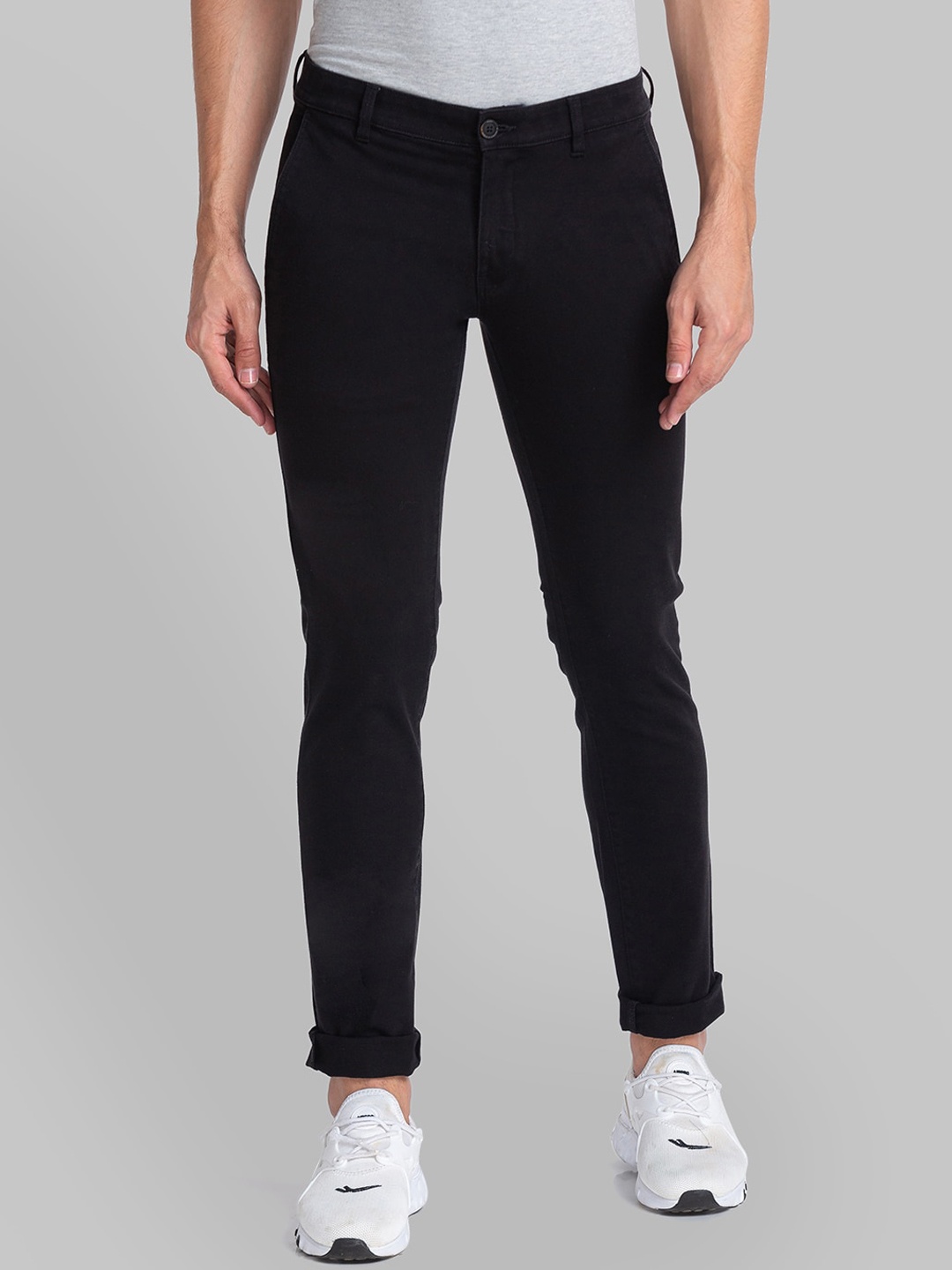 Parx Men Black Slim Fit Trousers