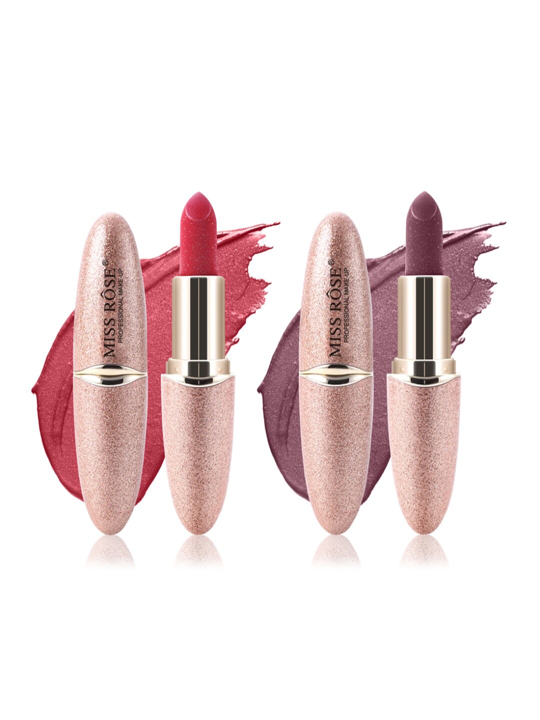 MISS ROSE Set Of 2 Matte Smooth Velvet Lipstick 20 G - #1 & #3, Red