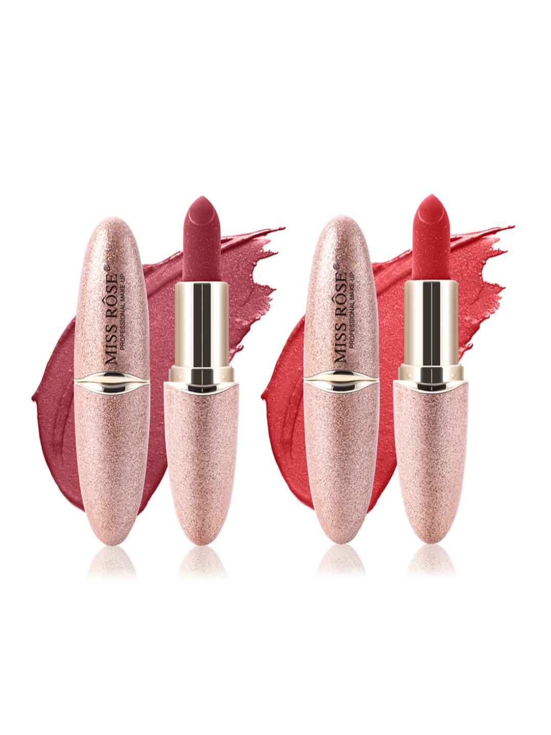 MISS ROSE Set Of 2 Matte Smooth Velvet Lipstick 20 g - 48 & 05, Orange