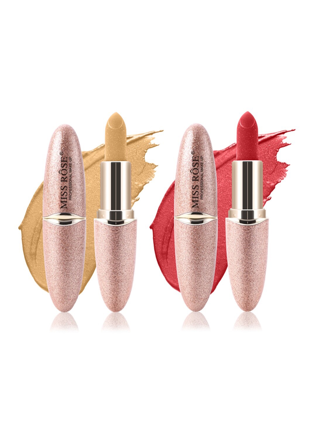 MISS ROSE Set Of 2 Matte Smooth Velvet Lipstick 20 g - 48 & 07, Yellow