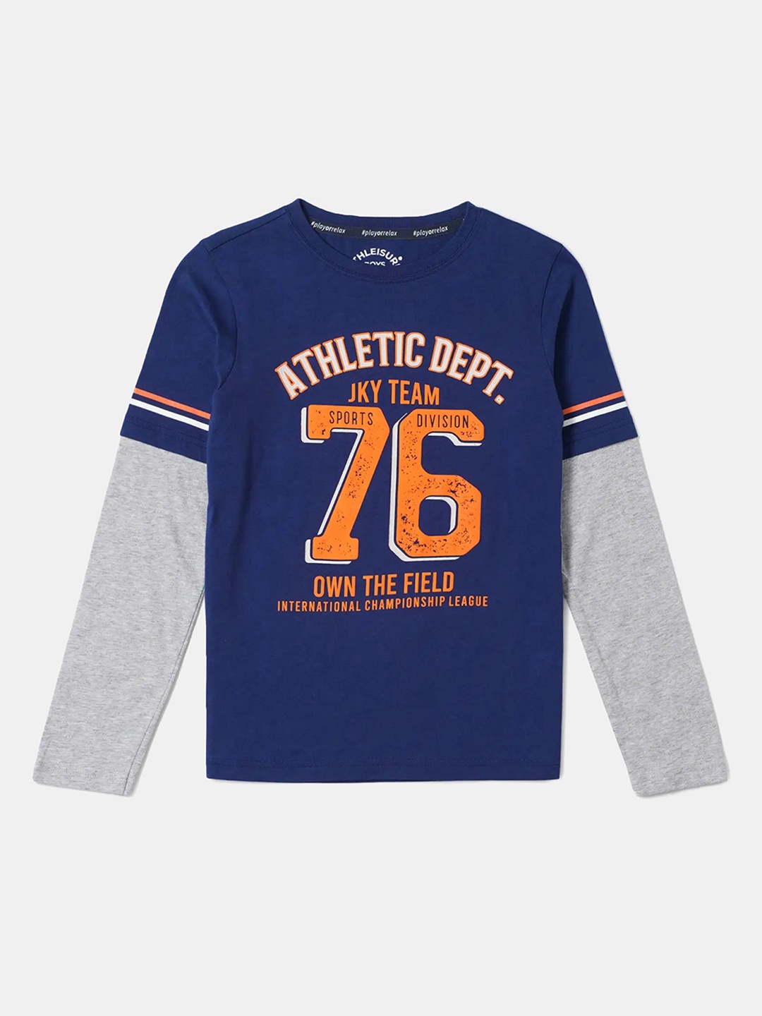 Jockey Boys Super Combed Cotton Graphic Printed Round Neck Full Sleeve Tshirt - AB33, Blue
Jockey Boys Super Combed Cotton Graphic Printed Round Neck Full Sleeve Tshirt - AB33, Blue