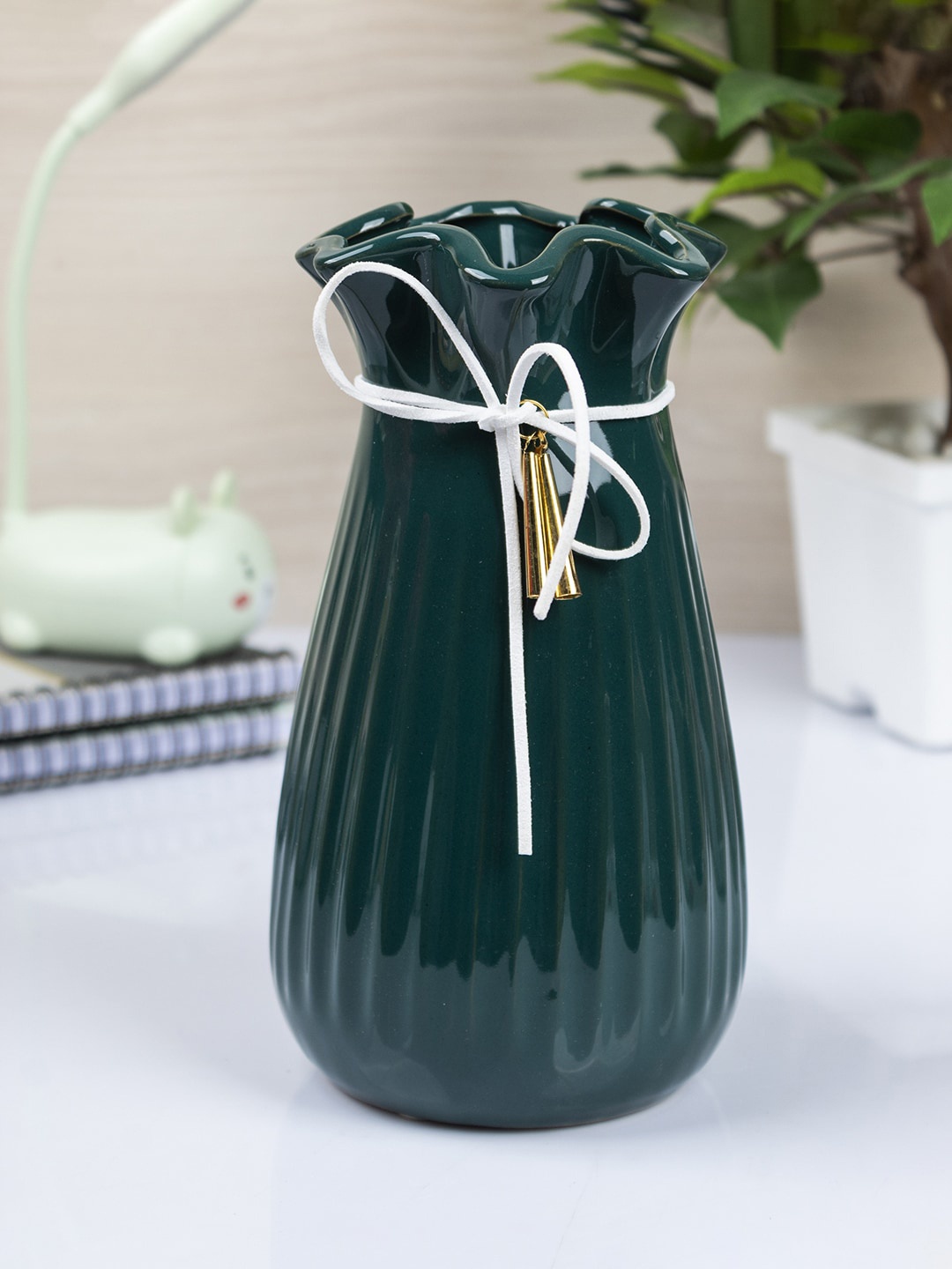 MARKET99 Sea Green Solid Flower Vase