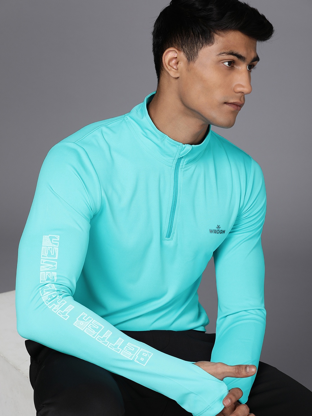WROGN ACTIVE Men Mock Collar Indigo Training Or Gym T-shirt With Minimal Print Detail, Blue
WROGN ACTIVE Men Mock Collar Indigo Training Or Gym T-shirt With Minimal Print Detail, Blue