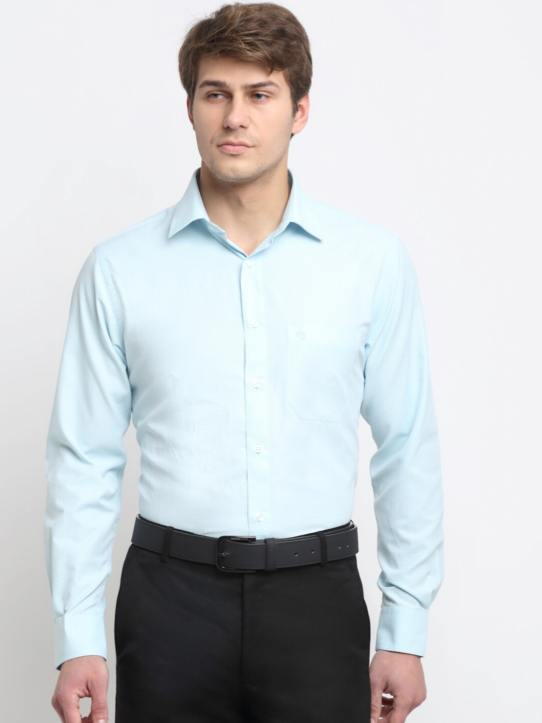 Cantabil Men Blue Original Pure Cotton Formal Shirt