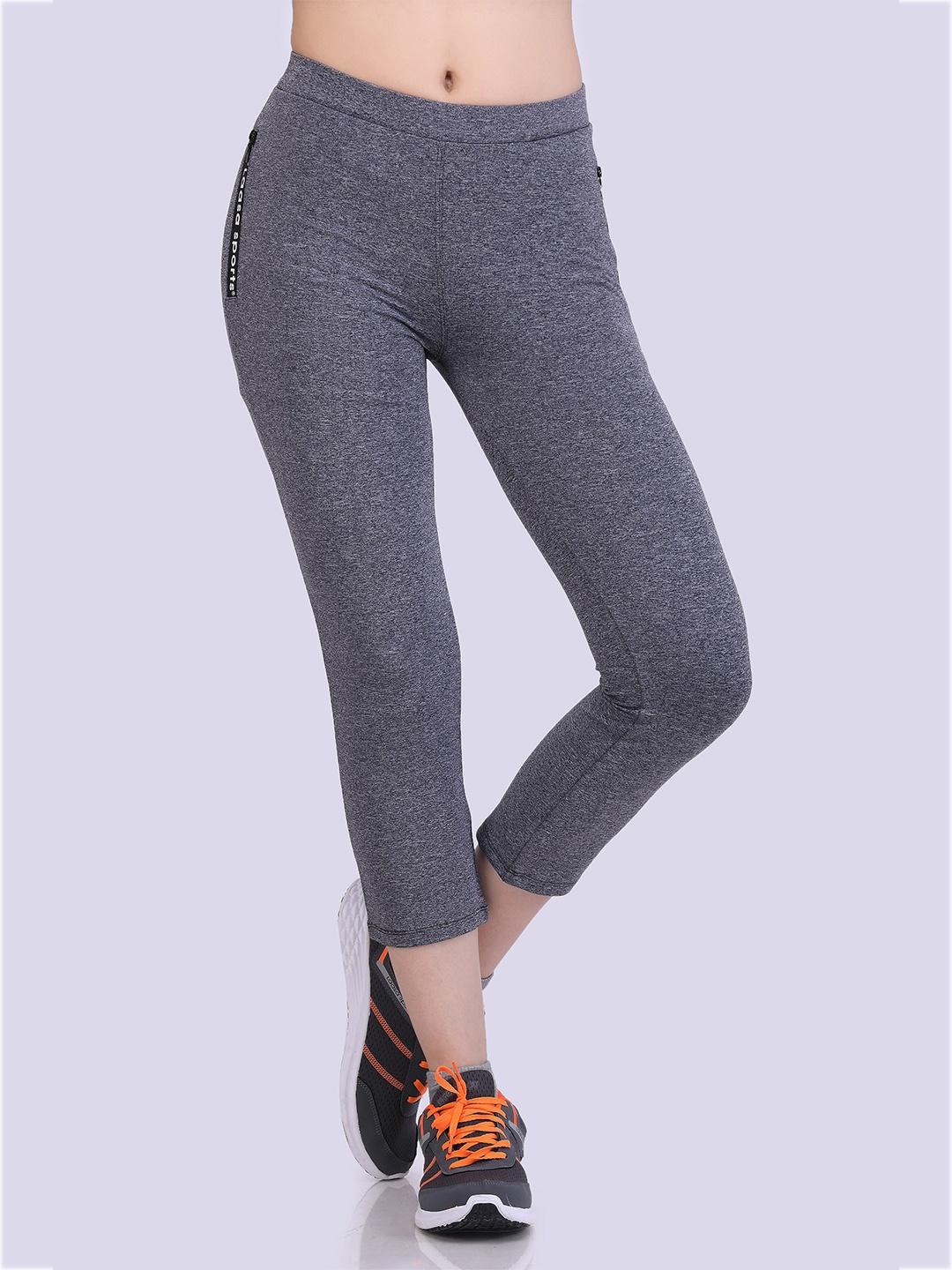 LAASA SPORTS Women Grey Melange Capris