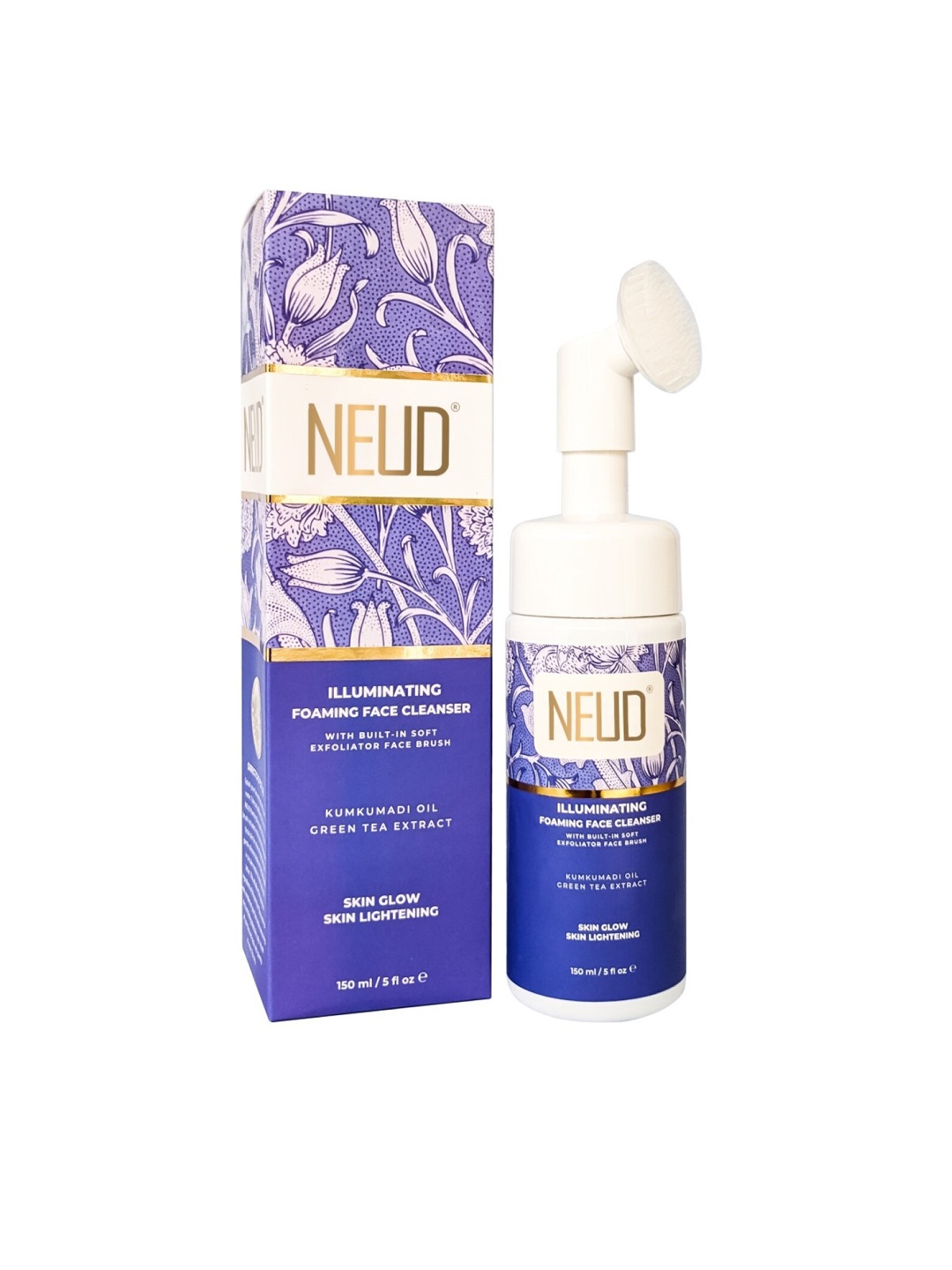 NEUD Illuminating Foaming Face Cleanser with Kumkumadi Oil & Green Tea Extract 150 ml, Blue
NEUD Illuminating Foaming Face Cleanser with Kumkumadi Oil & Green Tea Extract 150 ml, Blue