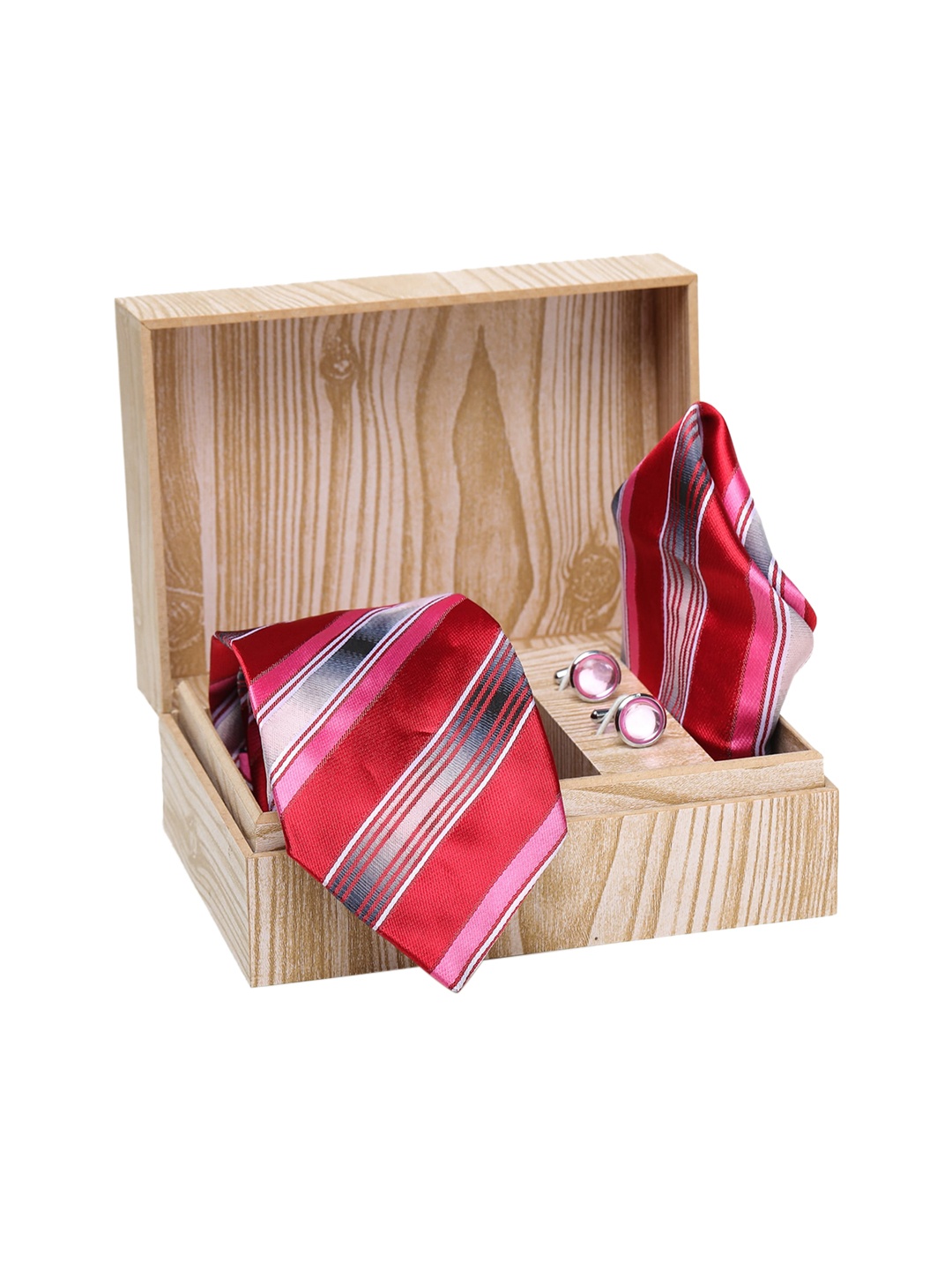ELLIS Men Red & Silver-Toned Accessory Gift Set