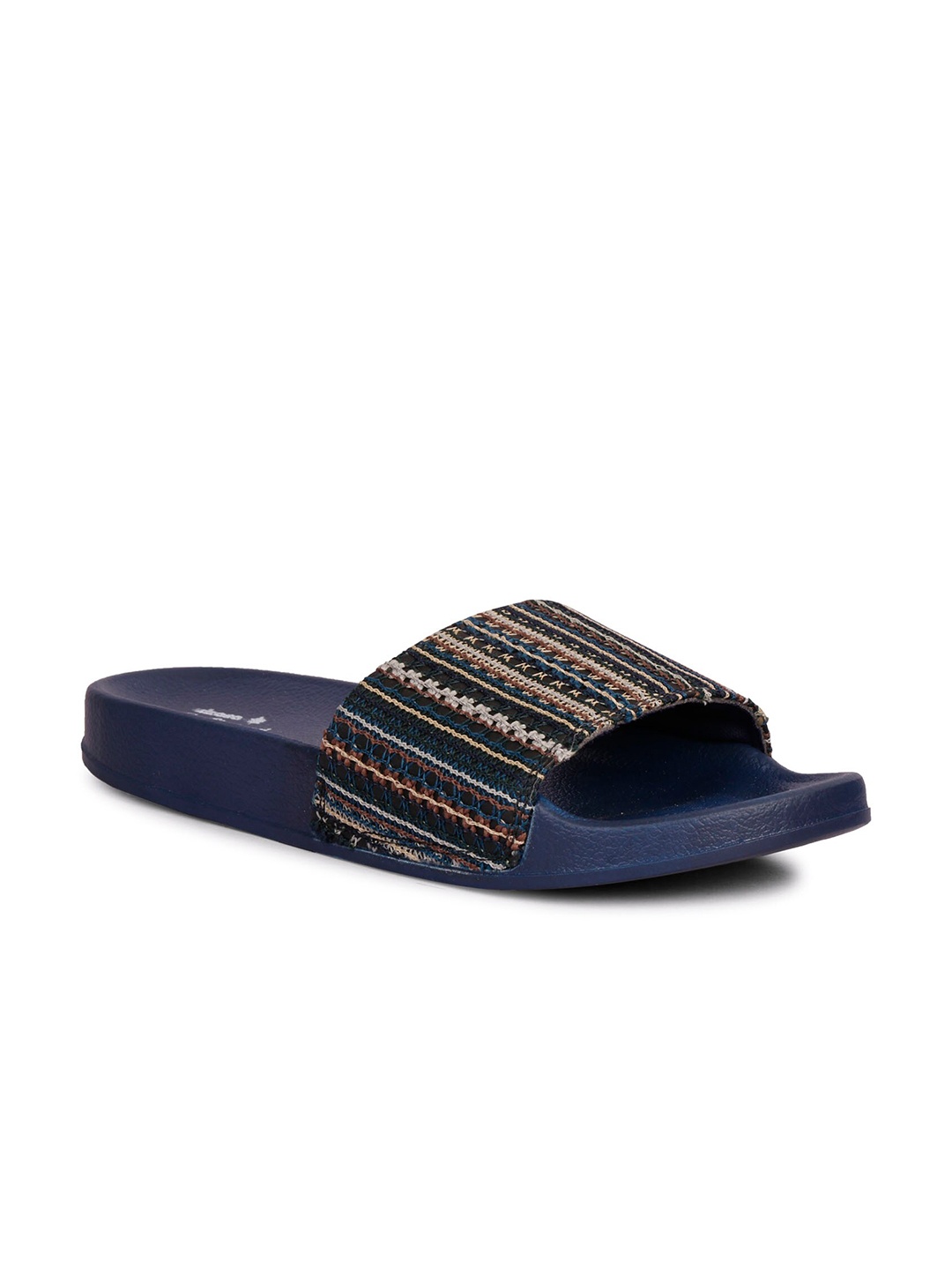 SKORA Women Navy Blue & Black Sliders