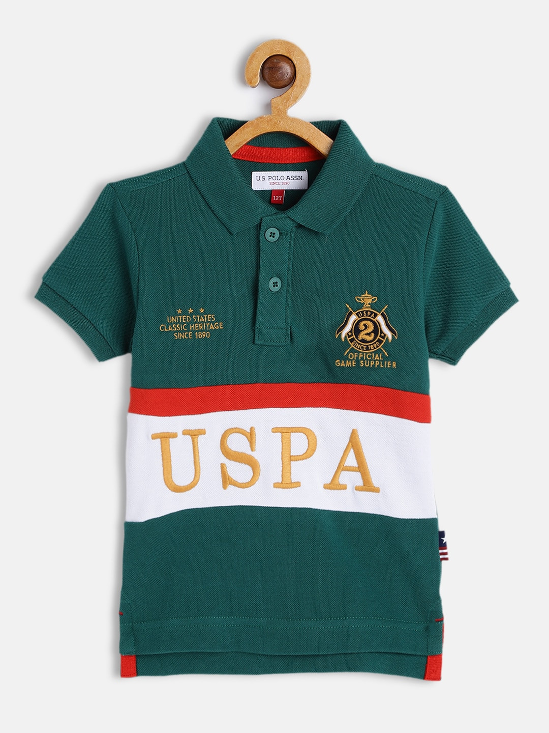 U S Polo Assn Kids Boys Teal Green Brand Logo Printed Polo Collar Pure Cotton T-shirt
U S Polo Assn Kids Boys Teal Green Brand Logo Printed Polo Collar Pure Cotton T-shirt