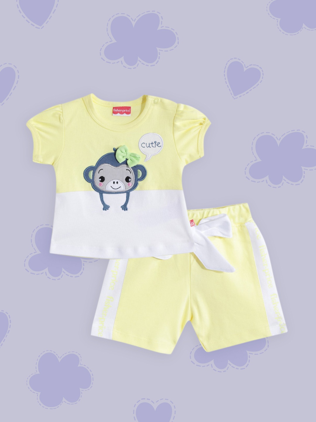 Fisher Price X Moms Love Infant Girl Lemon Yellow & White Colorblock Cotton Top with Short
Fisher Price X Moms Love Infant Girl Lemon Yellow & White Colorblock Cotton Top with Short