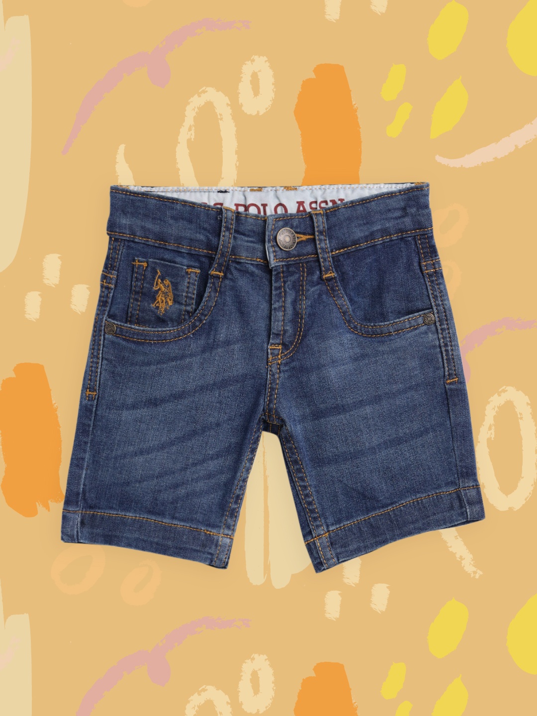 U.S. Polo Assn. Kids Boys Navy Blue Solid Regular Fit Mid-Rise Stretchable Denim Shorts
U.S. Polo Assn. Kids Boys Navy Blue Solid Regular Fit Mid-Rise Stretchable Denim Shorts