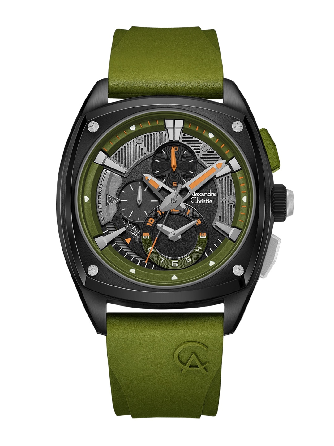 Alexandre Christie Men Black Dial & Green Straps Analogue Chronograph Watch 6591MCRTBBAGN
Alexandre Christie Men Black Dial & Green Straps Analogue Chronograph Watch 6591MCRTBBAGN