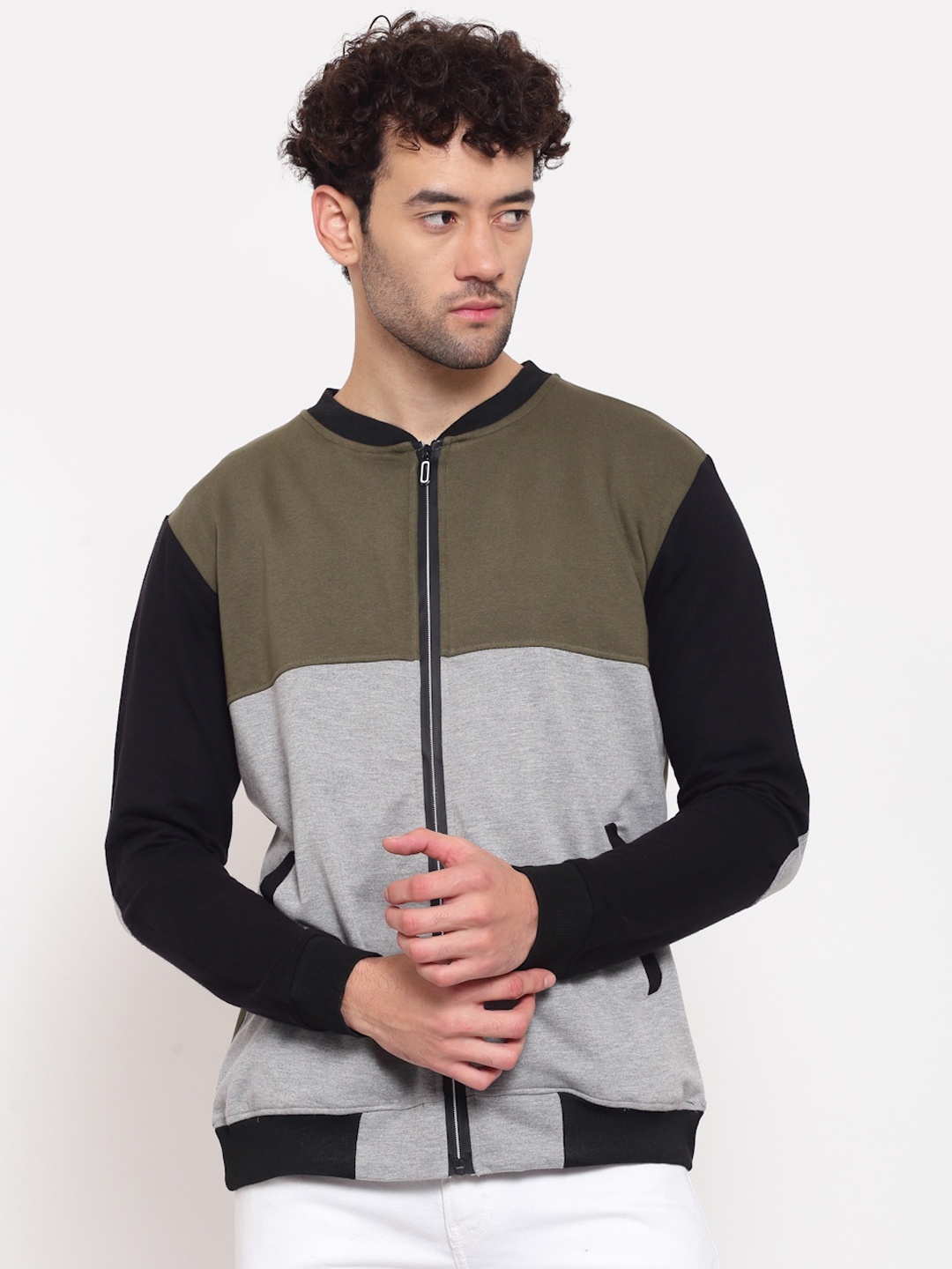 PAUSE SPORT Men Grey Olive Green Colourblocked Fleece Lightweight Antimicrobial Outdoor Bomber Jacket
PAUSE SPORT Men Grey Olive Green Colourblocked Fleece Lightweight Antimicrobial Outdoor Bomber Jacket