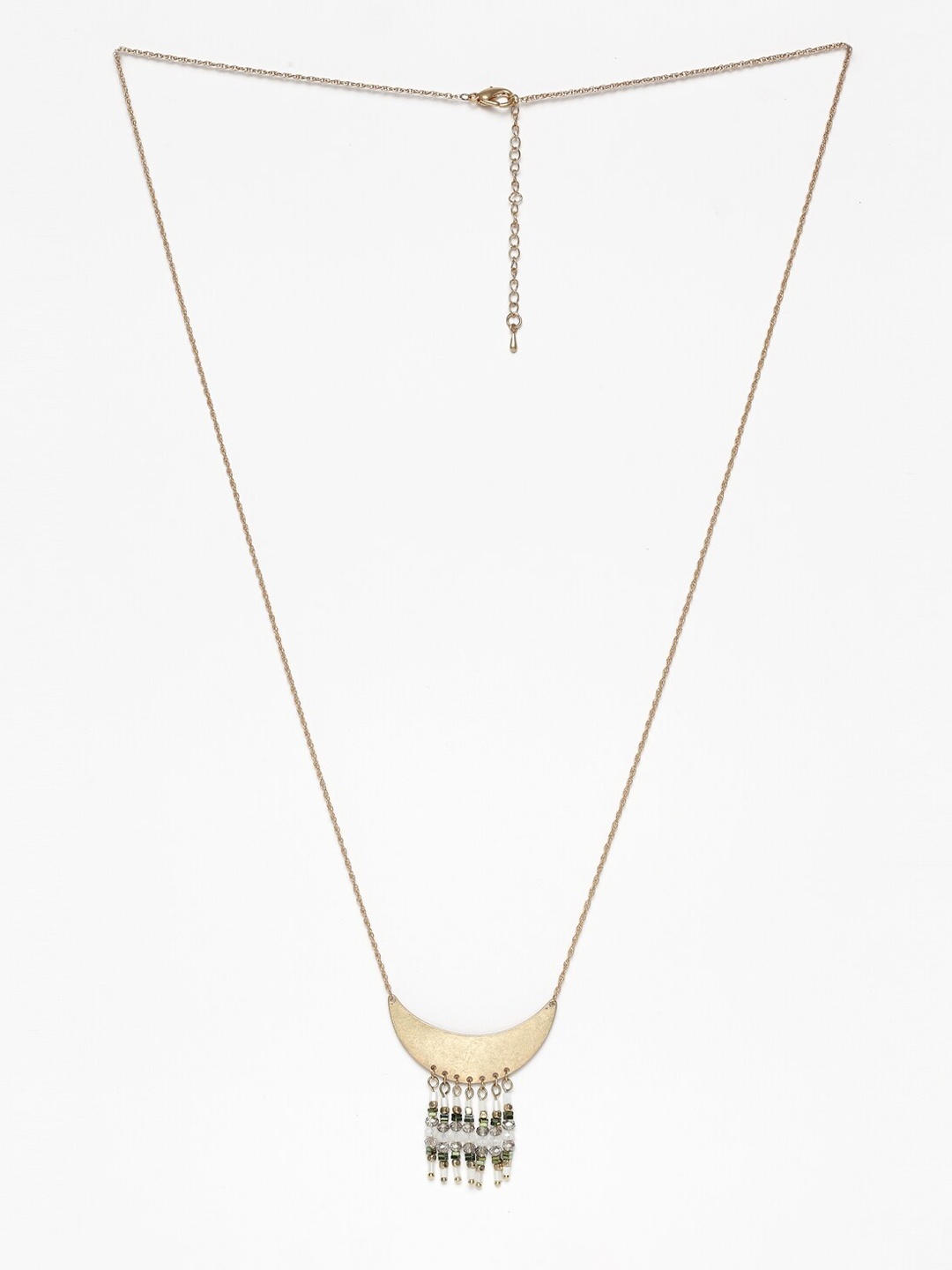 Wild & Free Gold-Toned & Green Gold-Plated Handcrafted Beads Tassel Pendant Necklace
Wild & Free Gold-Toned & Green Gold-Plated Handcrafted Beads Tassel Pendant Necklace