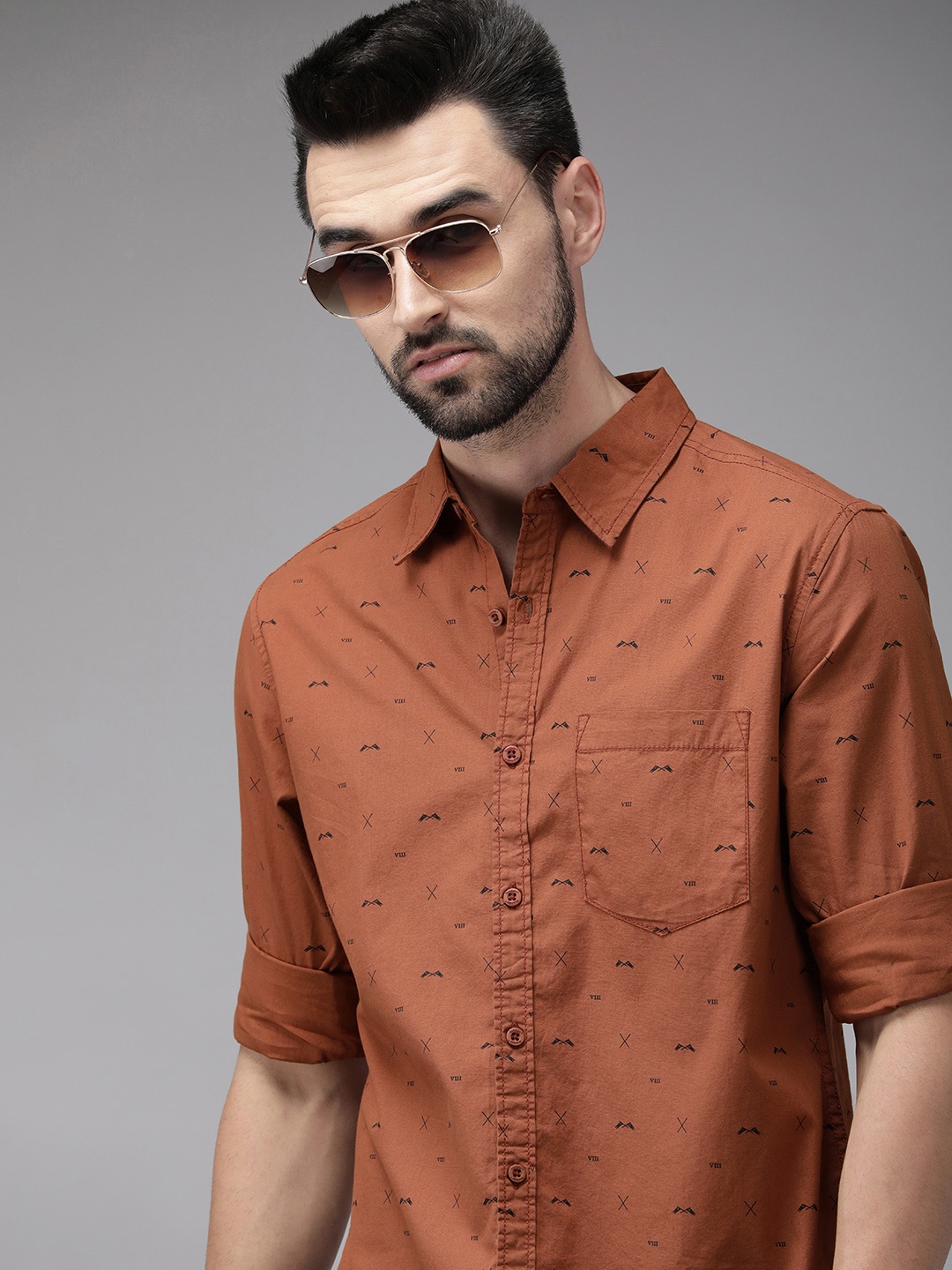The Roadster Lifestyle Co. Men Brown Conversational Printed Slim Fit Pure Cotton Shirt
The Roadster Lifestyle Co. Men Brown Conversational Printed Slim Fit Pure Cotton Shirt
