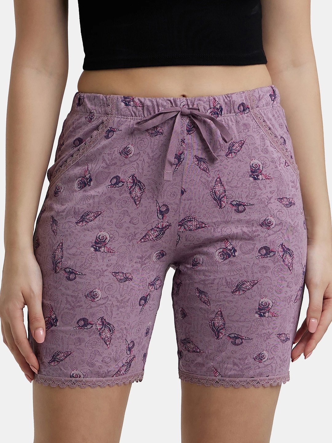 Jockey Women Pink Printed Lounge Shorts
