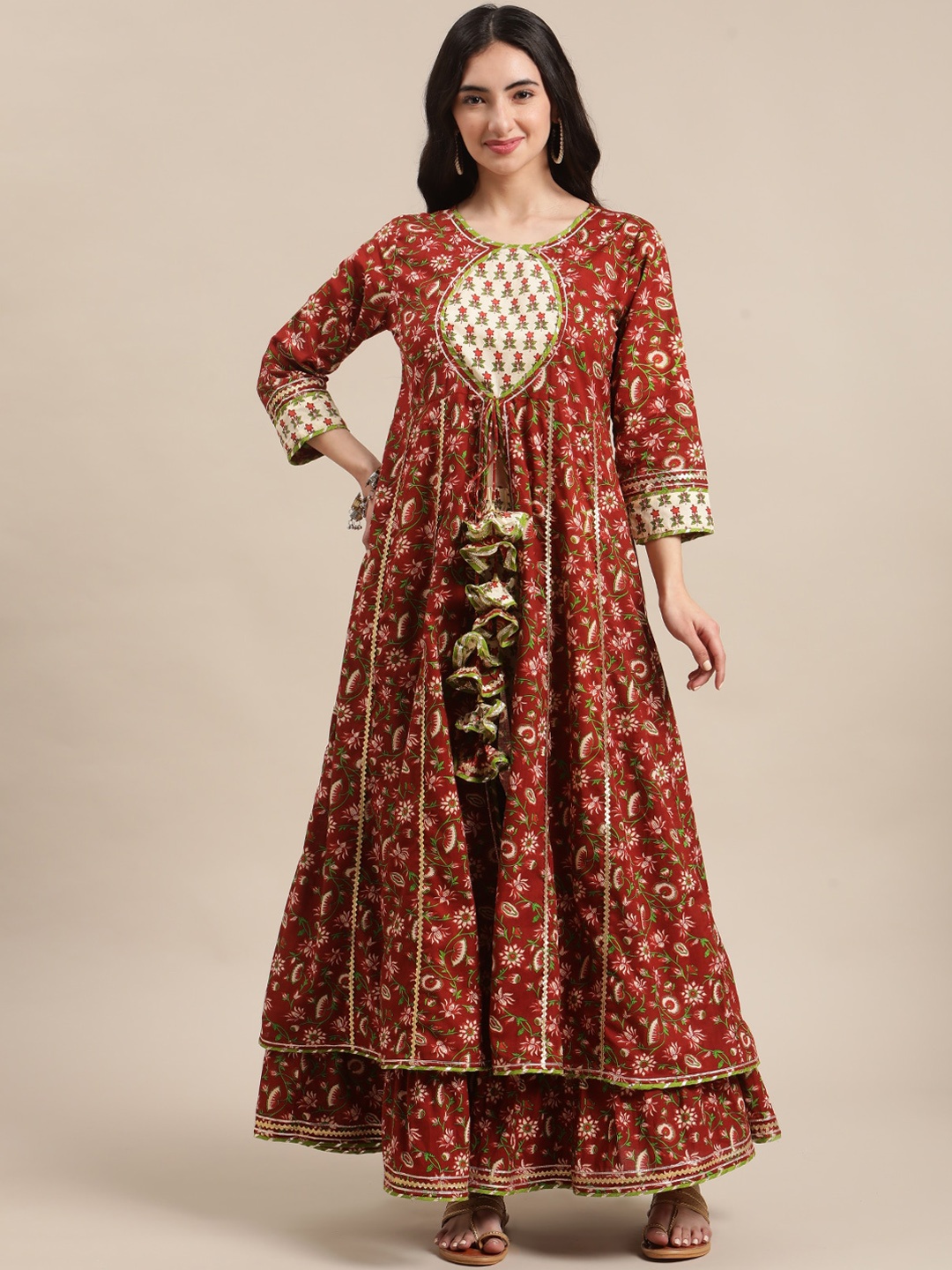 Varanga Women Brown Ethnic Motifs Printed Kalamkari Pure Cotton Kurta With Palazzos
Varanga Women Brown Ethnic Motifs Printed Kalamkari Pure Cotton Kurta With Palazzos