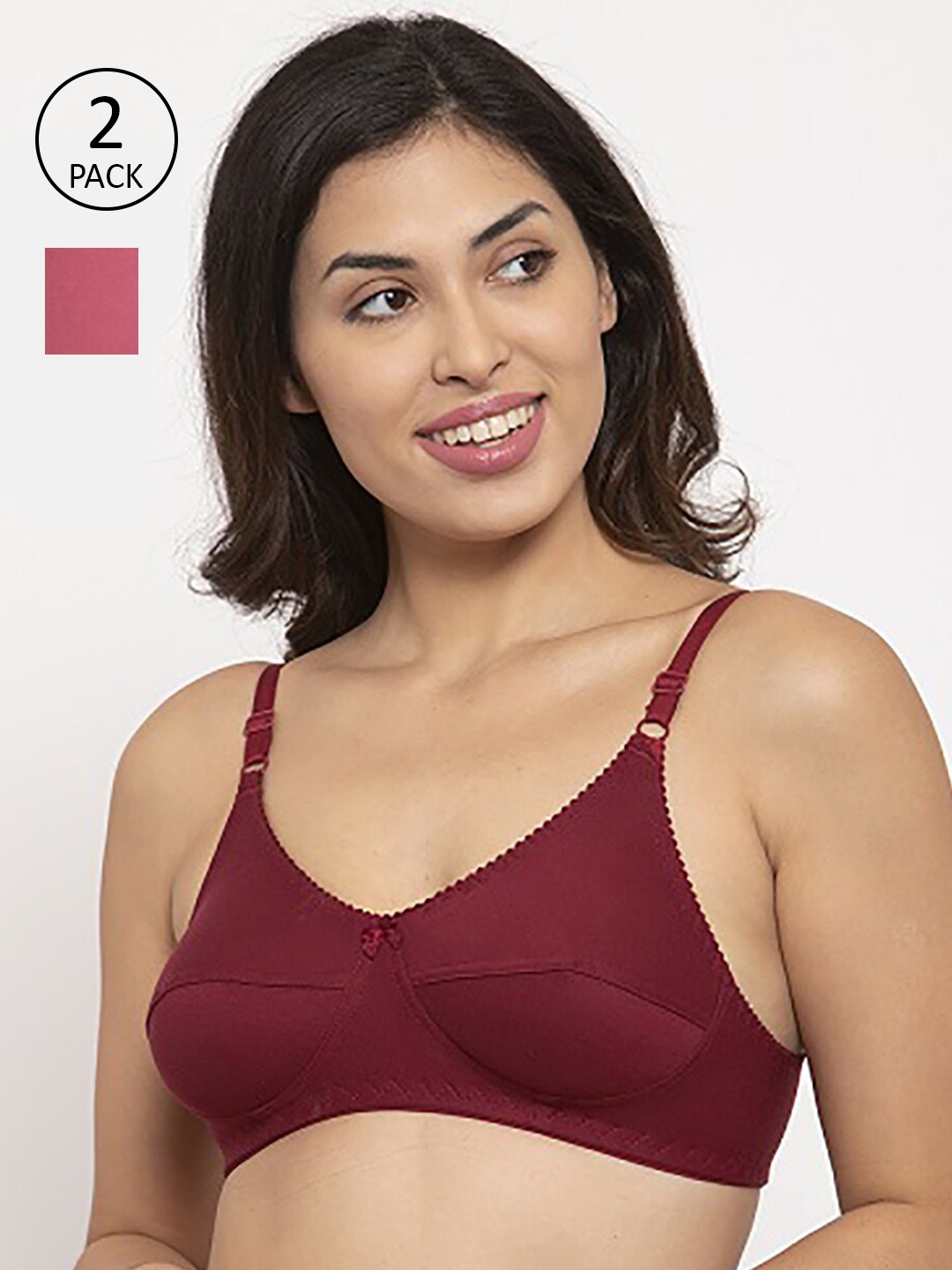 Innocence Women's Maroon & Pink Set Of 2 Non-Wired Non-Padded Cotton Bra BBAPLIN90457_28B-Multi
Innocence Women's Maroon & Pink Set Of 2 Non-Wired Non-Padded Cotton Bra BBAPLIN90457_28B-Multi