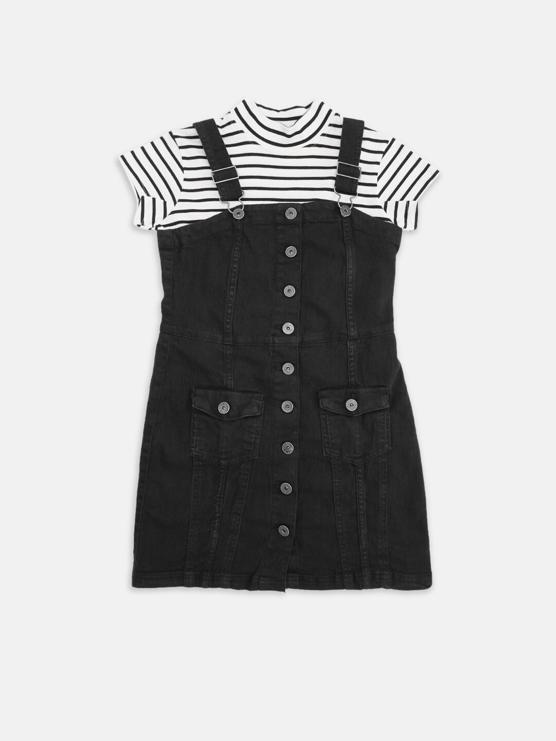 Pantaloons Junior Black Pinafore Dress