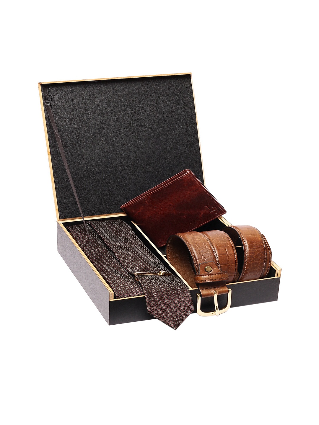 LOUIS STITCH Men Brown Accessory Gift Set