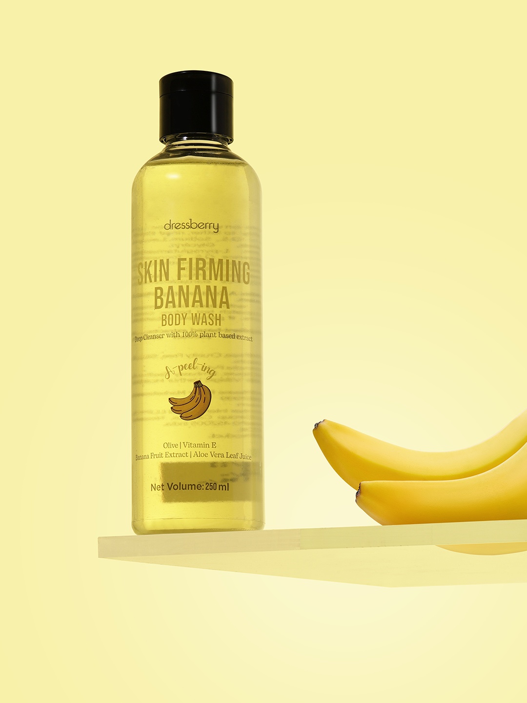 DressBerry Skin Firming Banana A Peel-ing Body Wash with Olive & Aloevera 250 ml, Yellow
DressBerry Skin Firming Banana A Peel-ing Body Wash with Olive & Aloevera 250 ml, Yellow