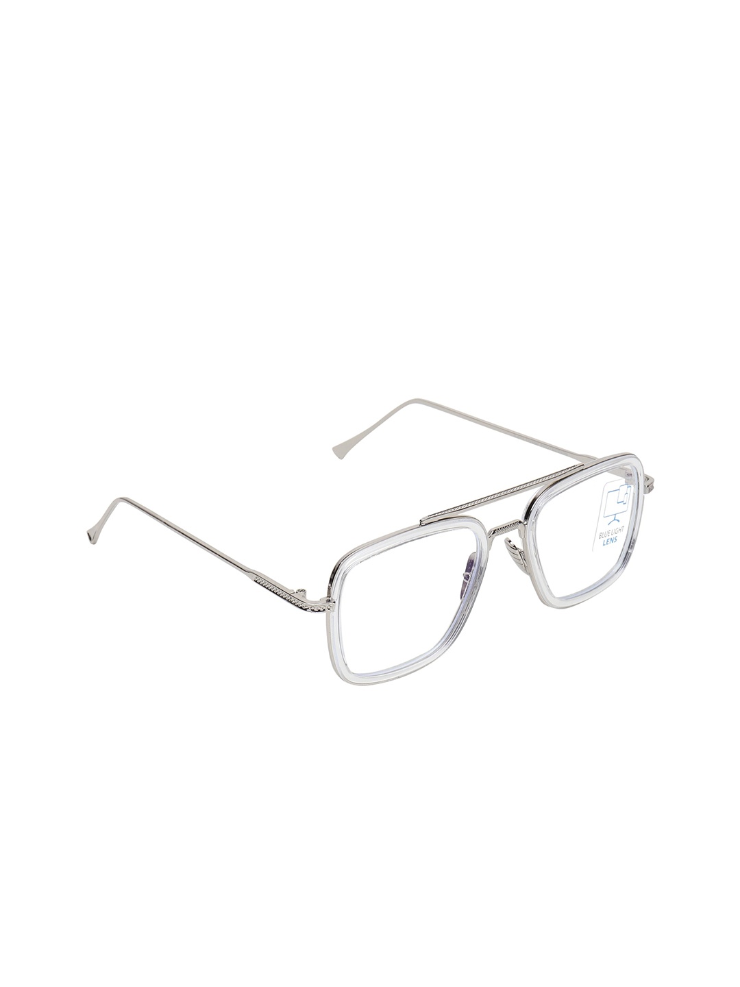 SCAGLIA Unisex Transparent Lens Silver-Toned Sunglasses UV Protected LensSCG_TONY BLUE CUT
SCAGLIA Unisex Transparent Lens Silver-Toned Sunglasses UV Protected LensSCG_TONY BLUE CUT