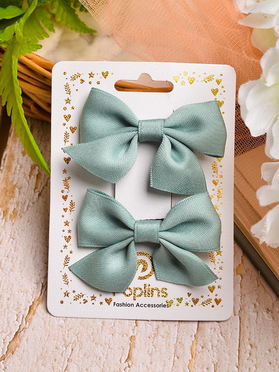 POPLINS Girls Green Set of 2 Alligator Hair Clip