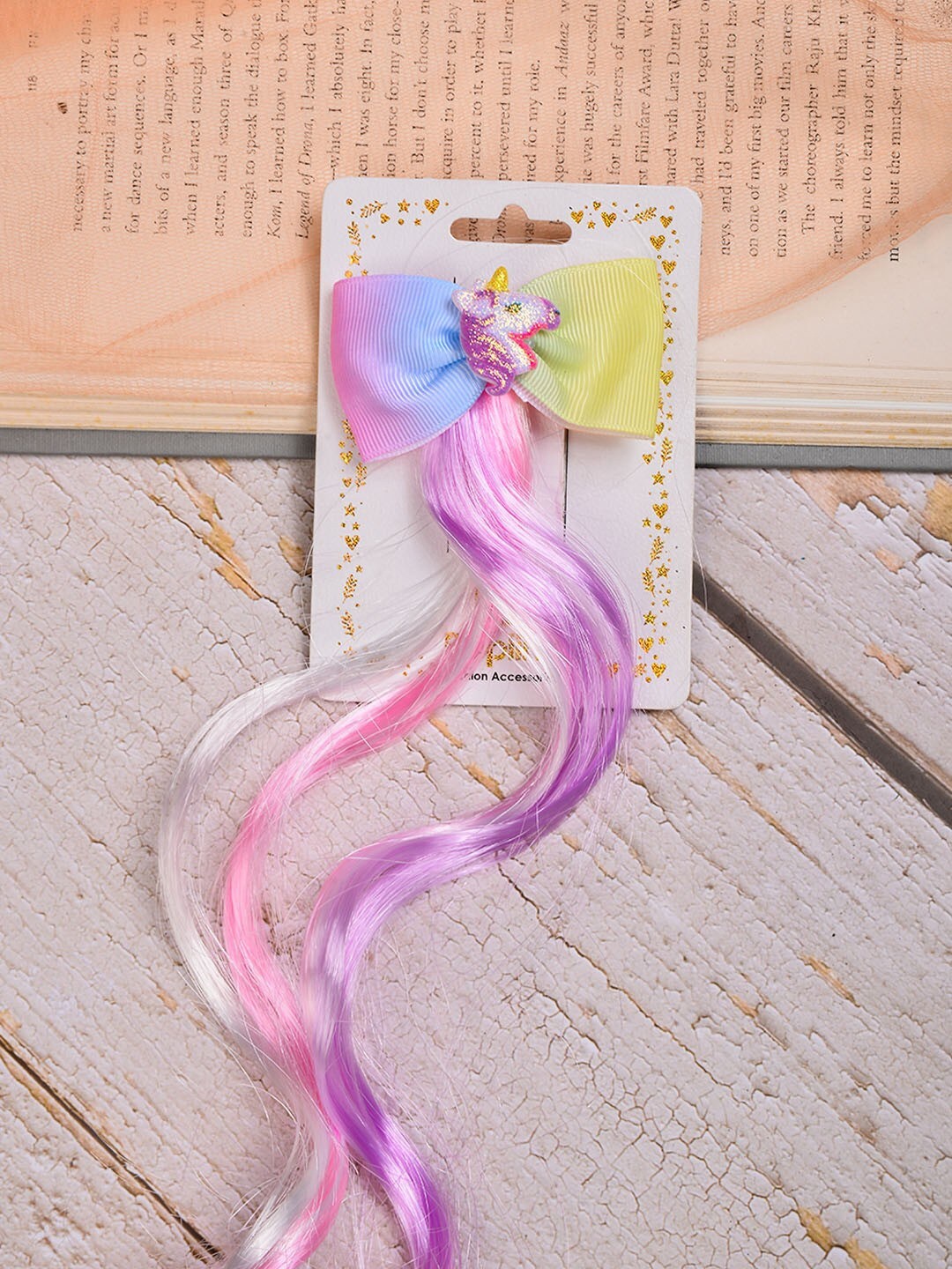 POPLINS Girls Yellow & Violet Alligator Hair Clip