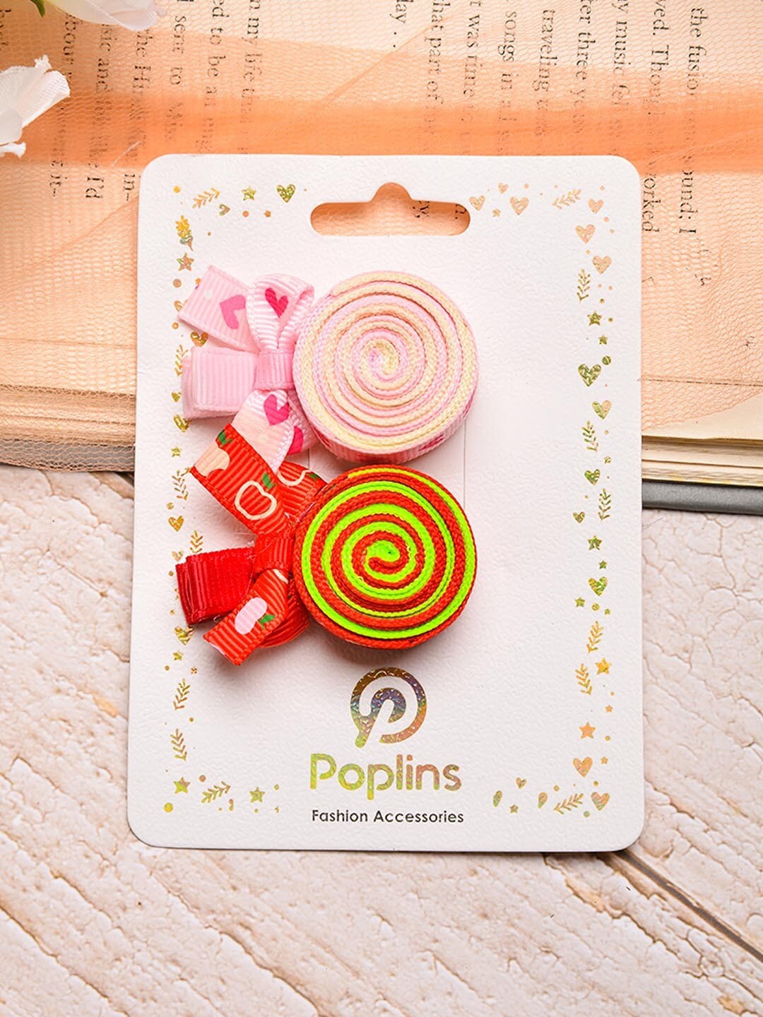 POPLINS Girls Set of 2 Red & Green Alligator Hair Clip