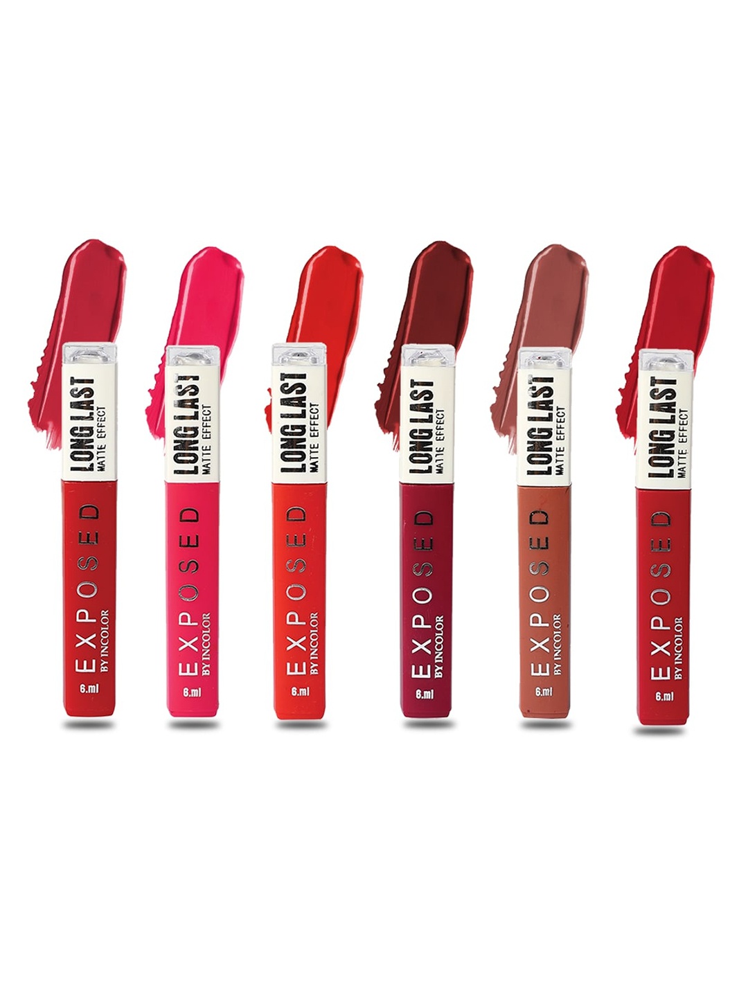 INCOLOR Set of 6 Exposed Long Last Matte Effect Lip Gloss 6 ml Each - Combo 03, Multi
INCOLOR Set of 6 Exposed Long Last Matte Effect Lip Gloss 6 ml Each - Combo 03, Multi