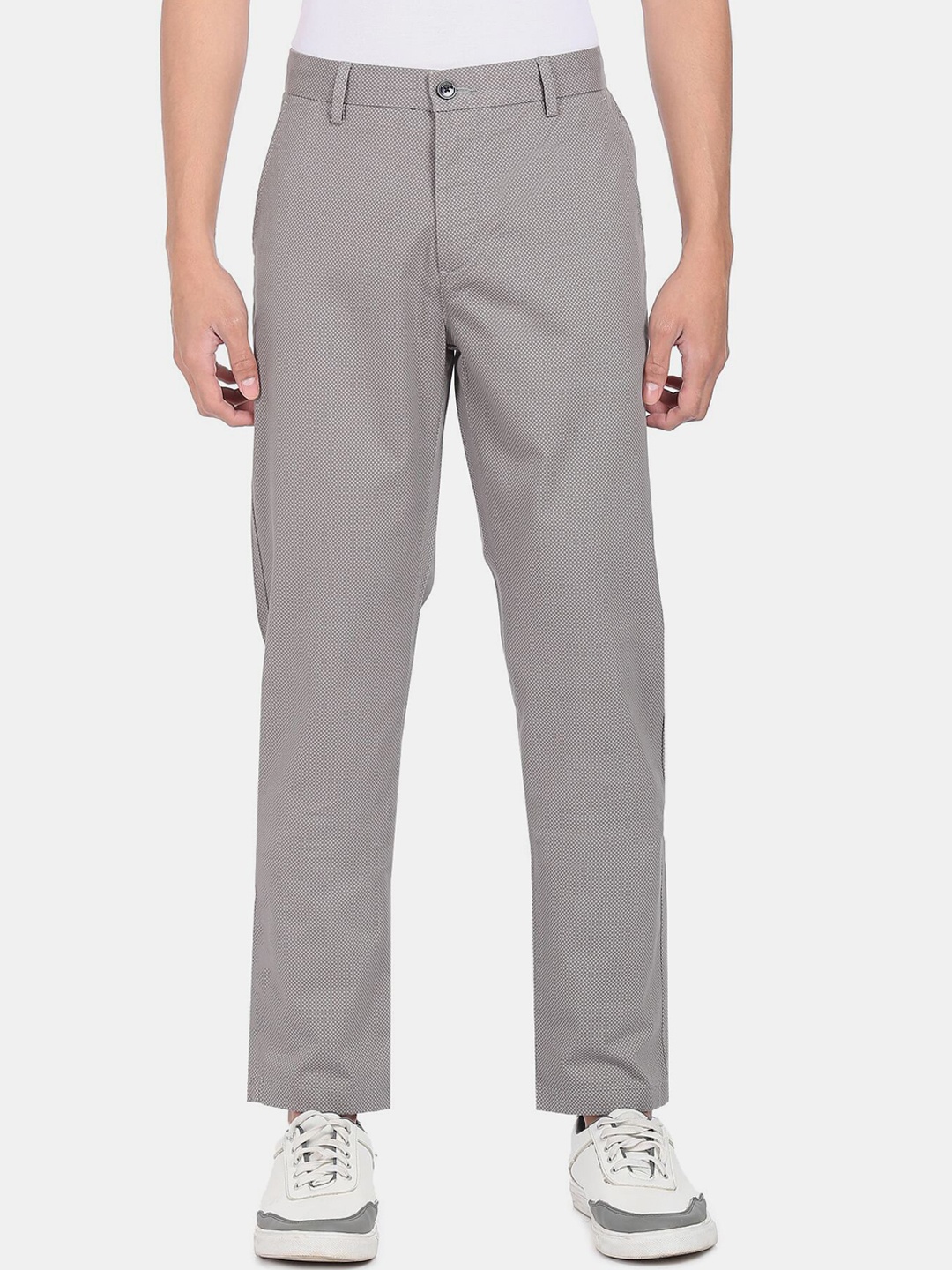 Arrow Men Grey Chinos Trousers