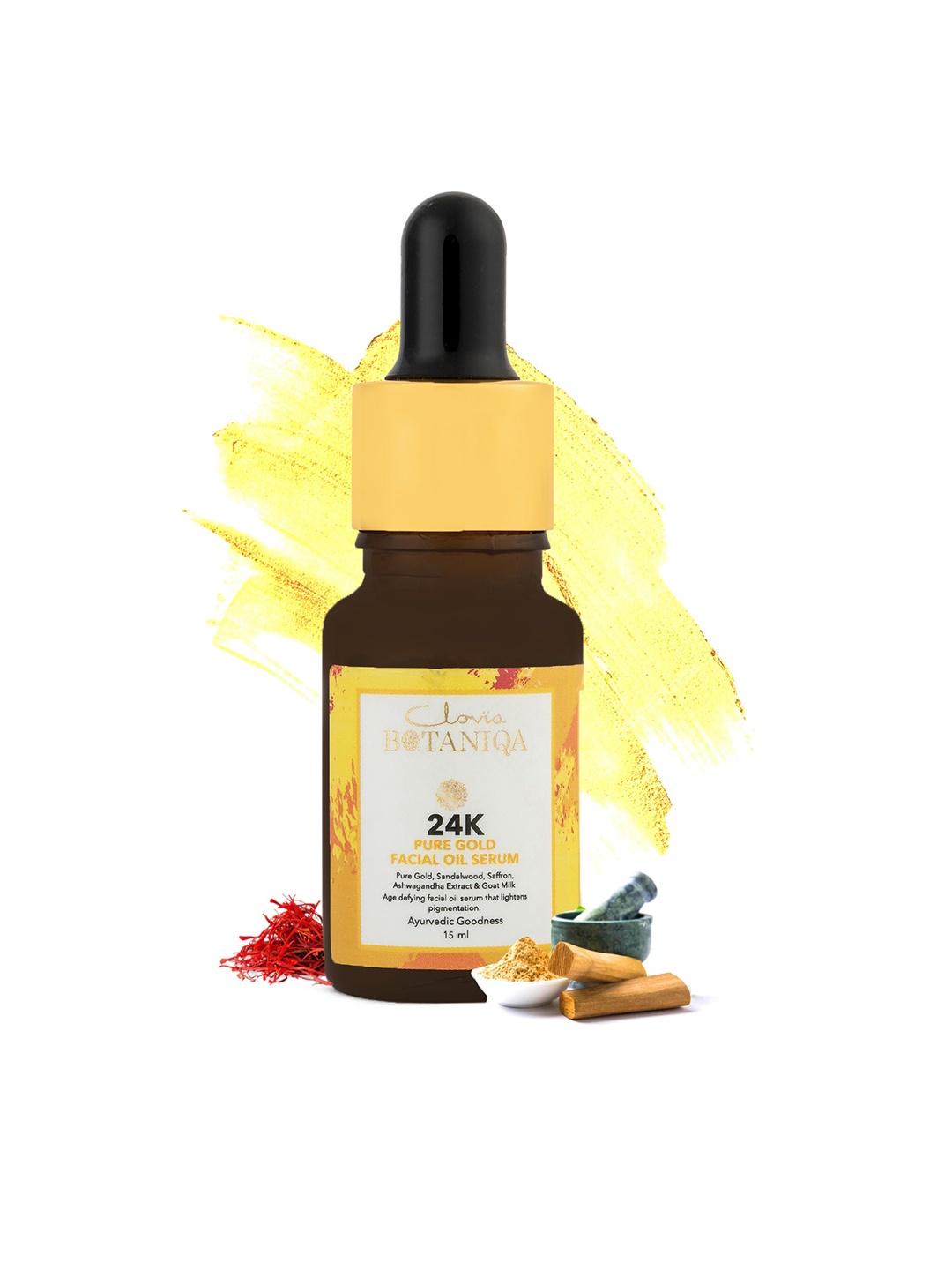 Clovia BOTANIQA 24K Pure Gold Mini Facial Oil Serum with Saffron & Goat Milk - 15 ml, Brown
Clovia BOTANIQA 24K Pure Gold Mini Facial Oil Serum with Saffron & Goat Milk - 15 ml, Brown