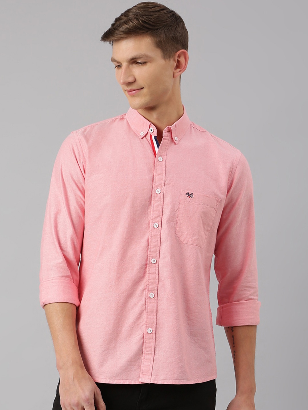 Thomas Scott Men Pink Slim Fit Button-Down Collar Pure Cotton Casual Sustainable Shirt
Thomas Scott Men Pink Slim Fit Button-Down Collar Pure Cotton Casual Sustainable Shirt