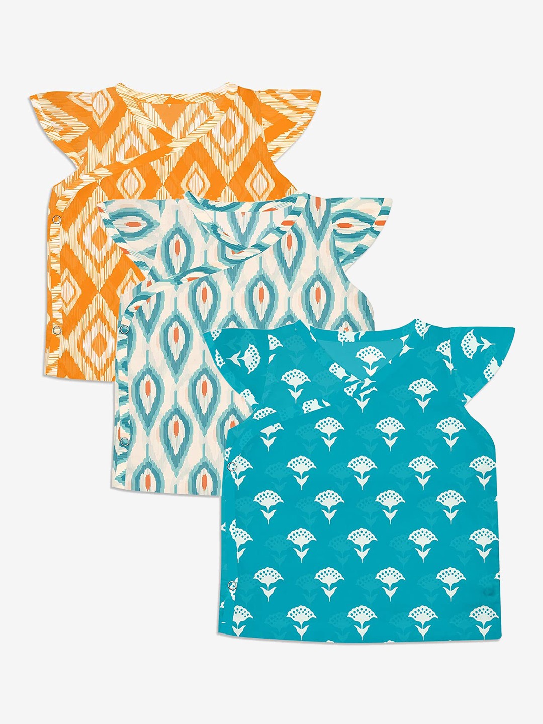 SuperBottoms Infants Yellow & Blue Pack Of 3 Printed Sustainable Pure Cotton Jhabla, Orange
SuperBottoms Infants Yellow & Blue Pack Of 3 Printed Sustainable Pure Cotton Jhabla, Orange