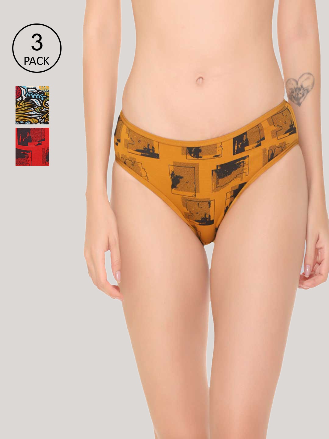 Skidlers Women Set Of 3 Assorted Printed Bikini SKD-BRIEF-55-42-RED-42-MUSTED-COMBO-3
Skidlers Women Set Of 3 Assorted Printed Bikini SKD-BRIEF-55-42-RED-42-MUSTED-COMBO-3