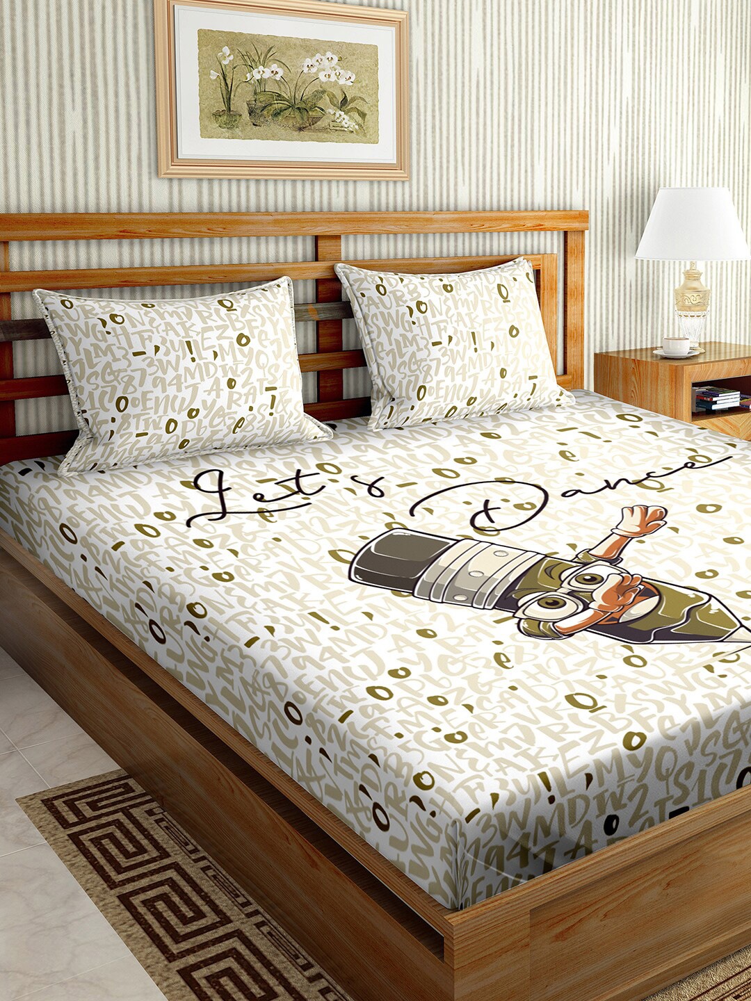BELLA CASA Green & Beige Cartoon Printed 180 TC King Double Bedsheet with 2 Pillow Covers
BELLA CASA Green & Beige Cartoon Printed 180 TC King Double Bedsheet with 2 Pillow Covers