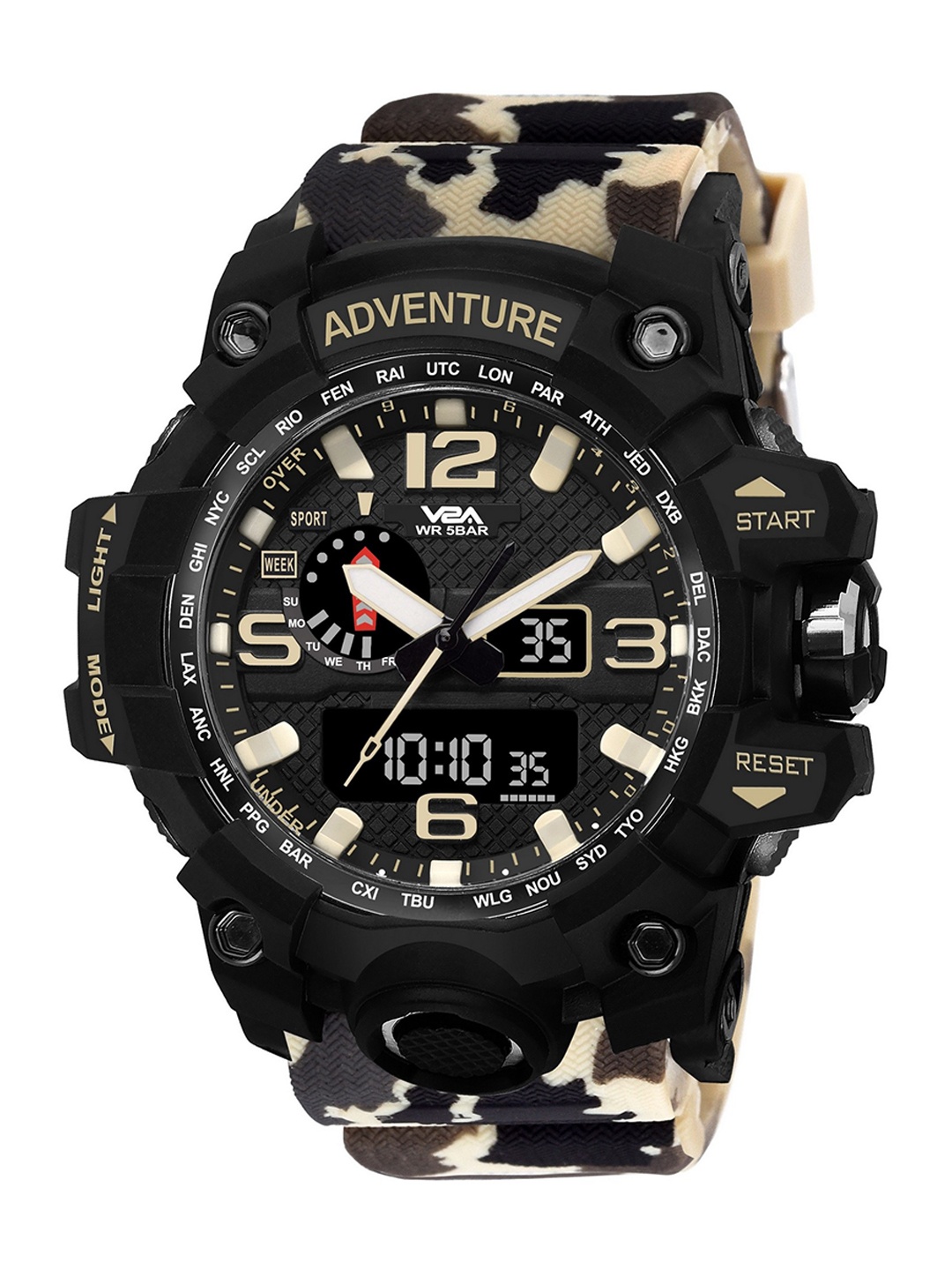 V2A Men Black Dial & Brown Analogue and Digital Multi Function Watch V2A-1545MC-Khaki
V2A Men Black Dial & Brown Analogue and Digital Multi Function Watch V2A-1545MC-Khaki