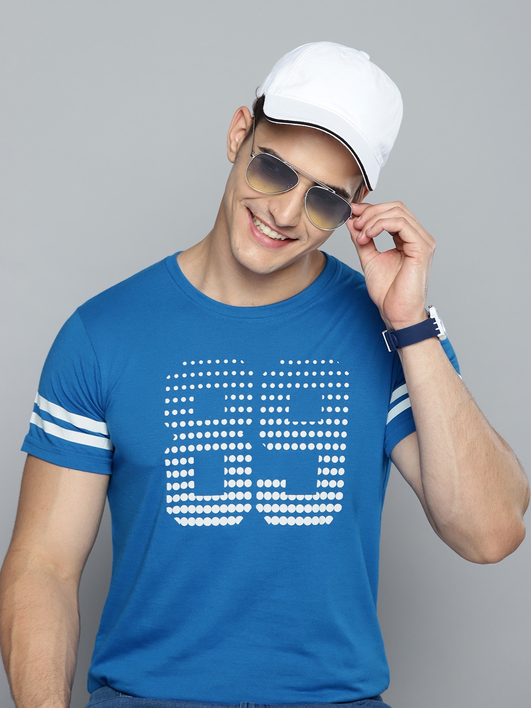 HERE&NOW Men Black & White Printed T-shirt