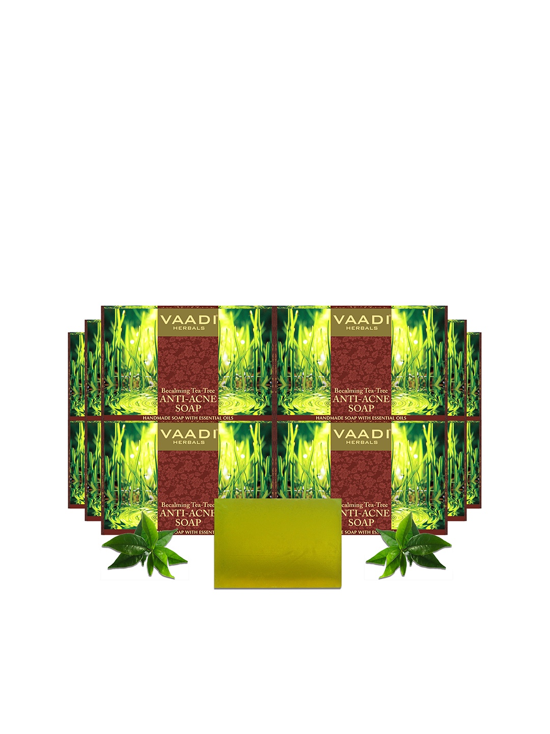 Vaadi Herbals Set of 12 Becalming Tea Tree Soaps - Anti-Acne Therapy - 75g each, Green
Vaadi Herbals Set of 12 Becalming Tea Tree Soaps - Anti-Acne Therapy - 75g each, Green