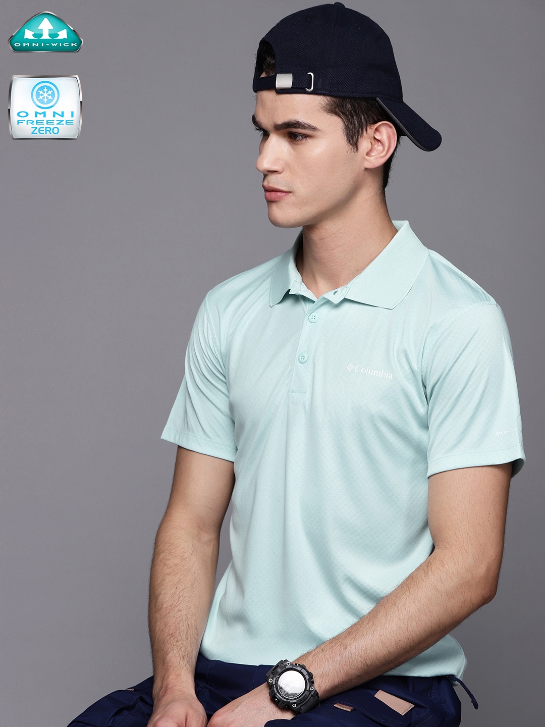 Columbia Men Sea Green Polo Collar Slim Fit Outdoor Omni-Wick & Omni-Freeze Zero T-shirt
Columbia Men Sea Green Polo Collar Slim Fit Outdoor Omni-Wick & Omni-Freeze Zero T-shirt