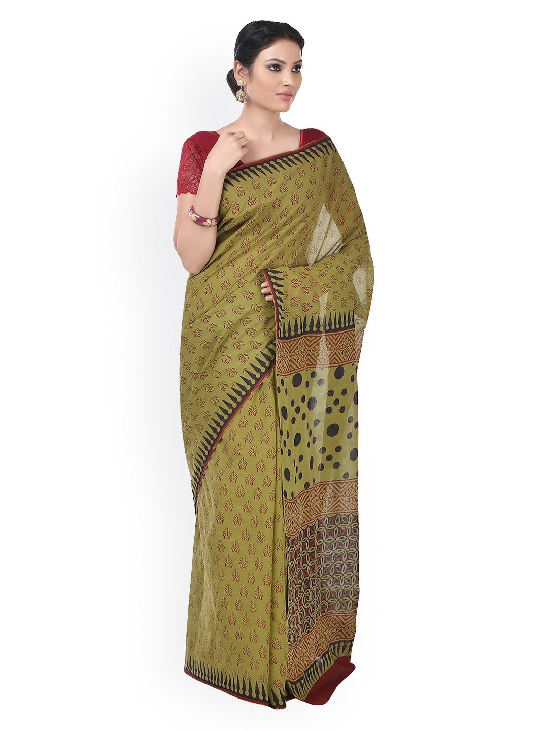 Kalakari India Olive Green Bagh Hand Block Print Handcrafted Cotton Sustainable Saree
Kalakari India Olive Green Bagh Hand Block Print Handcrafted Cotton Sustainable Saree