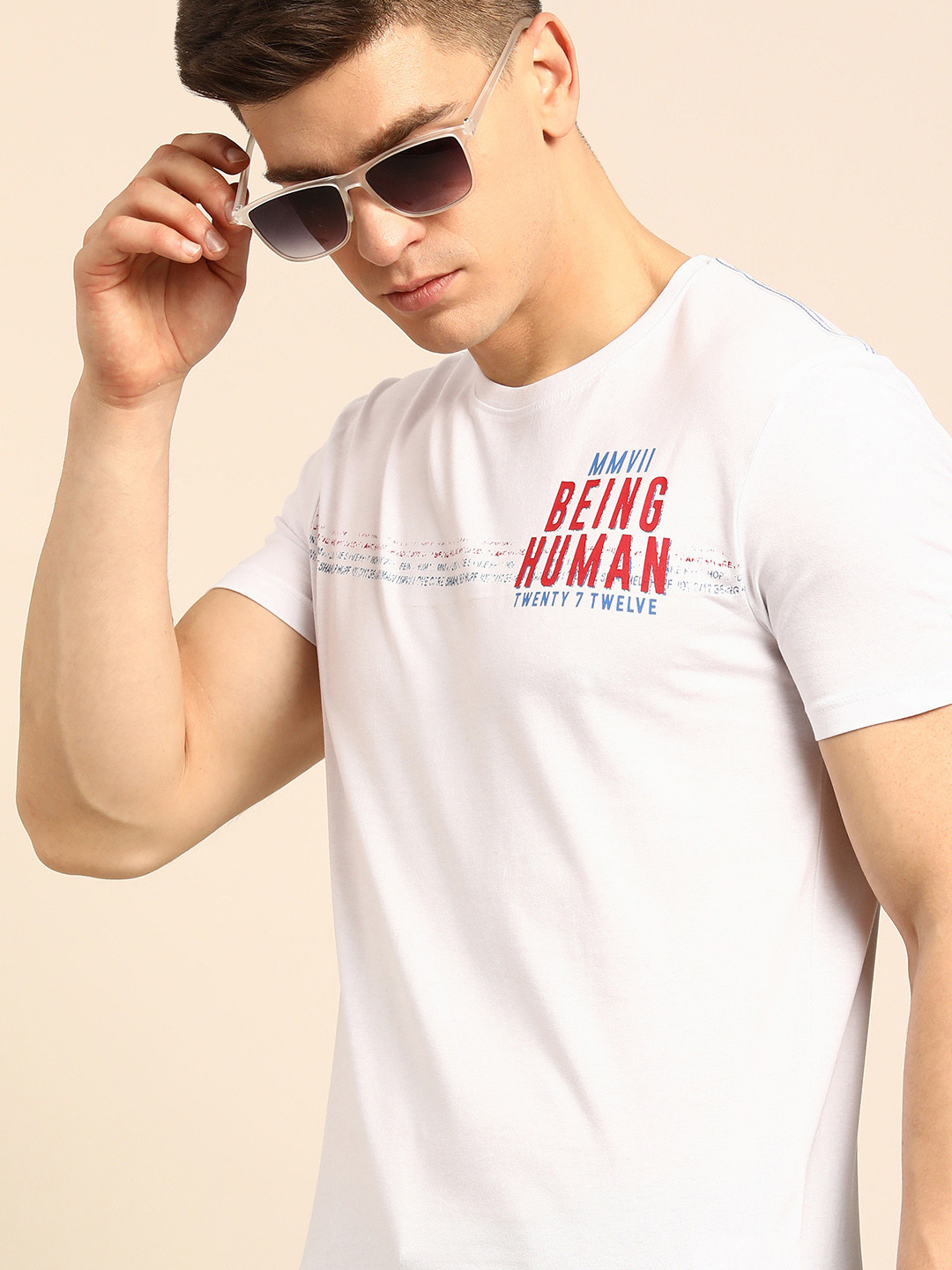 Being Human Men White & Multicoloured Brand Logo Printed Pure Cotton Casual T-shirt
Being Human Men White & Multicoloured Brand Logo Printed Pure Cotton Casual T-shirt