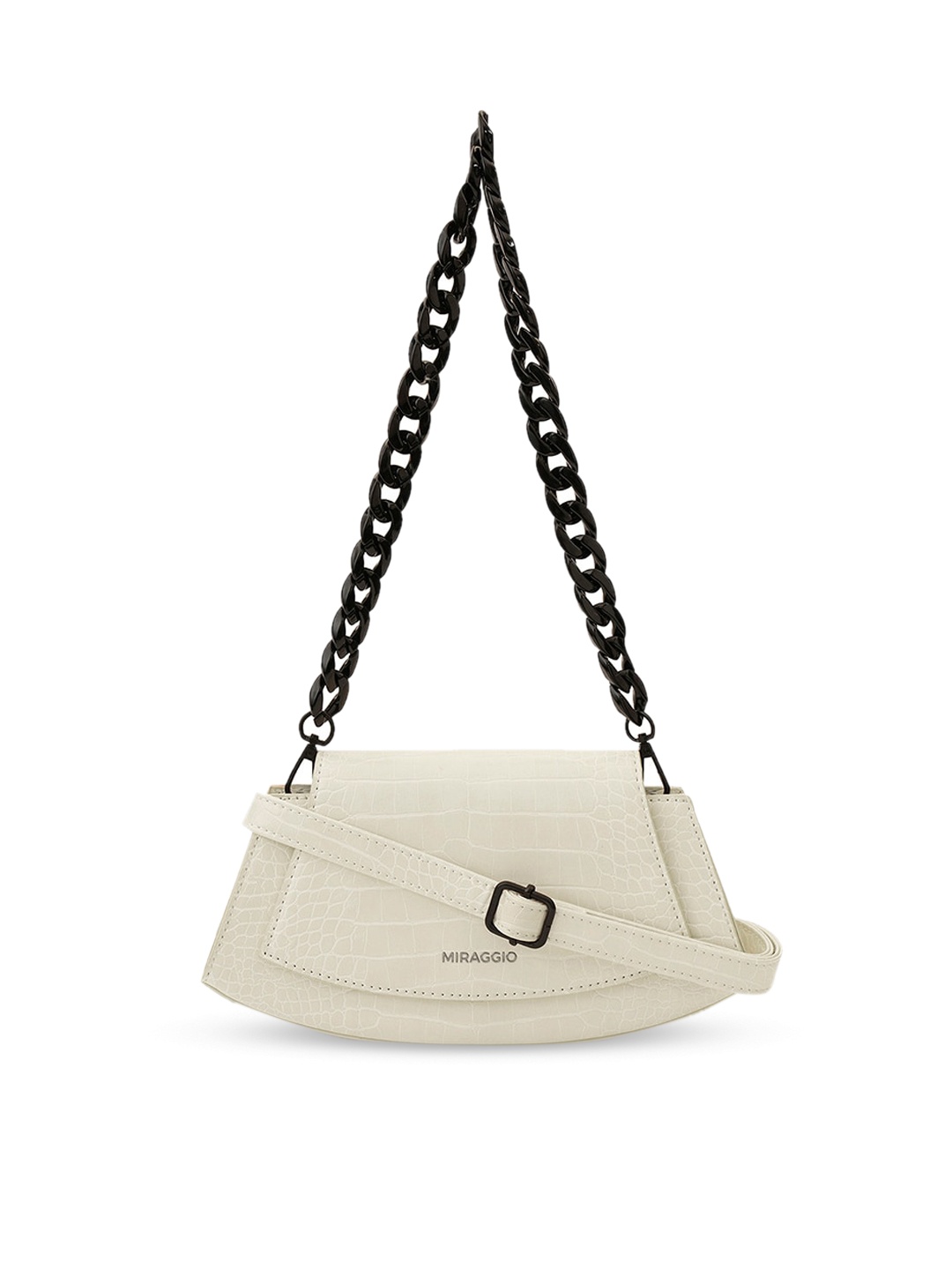 MIRAGGIO White Structured Shoulder Bag